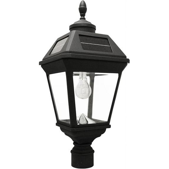 Gama Sonic Imperial Bulb Solar Lamp -3 Inch Fitter Mounts - Black Finish