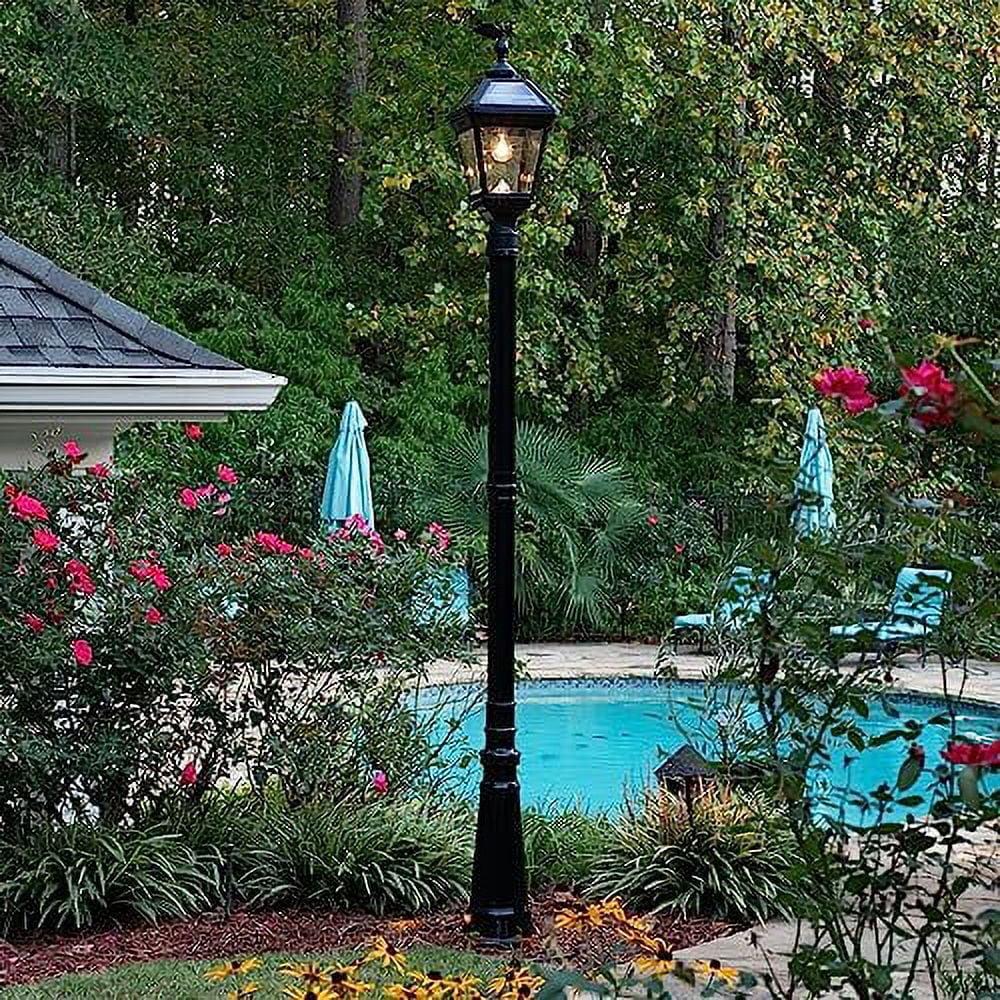 Imperial II Black Resin Solar LED Outdoor Lamp Post