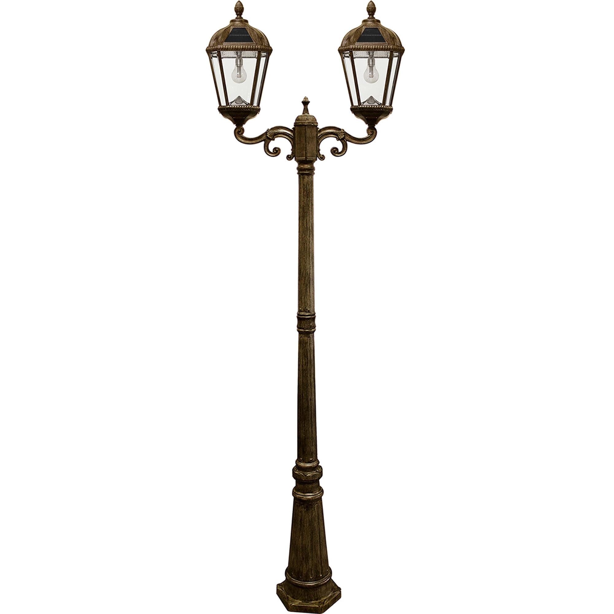 Gama Sonic Royal Brown 2-Light 89" H 300 Lumen Solar Powered Lamp Post (Full)