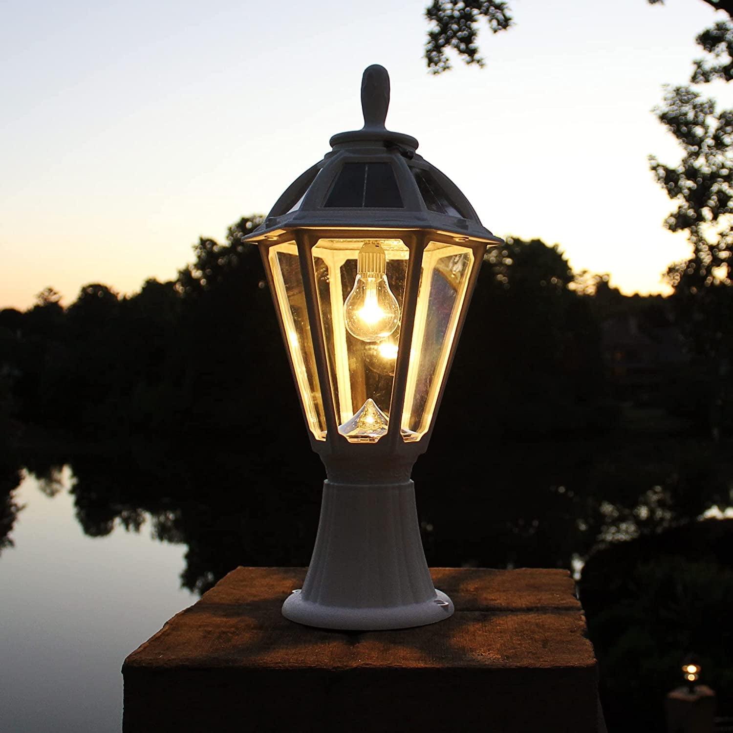 White Solar LED Outdoor Post Light with Multiple Mounting Options