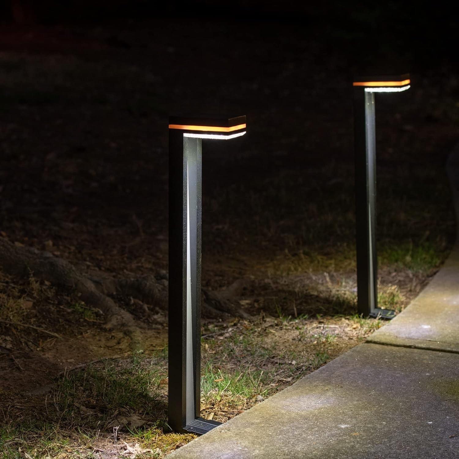 Sentry Black Aluminum LED Solar Pathway Light - 2 Pack