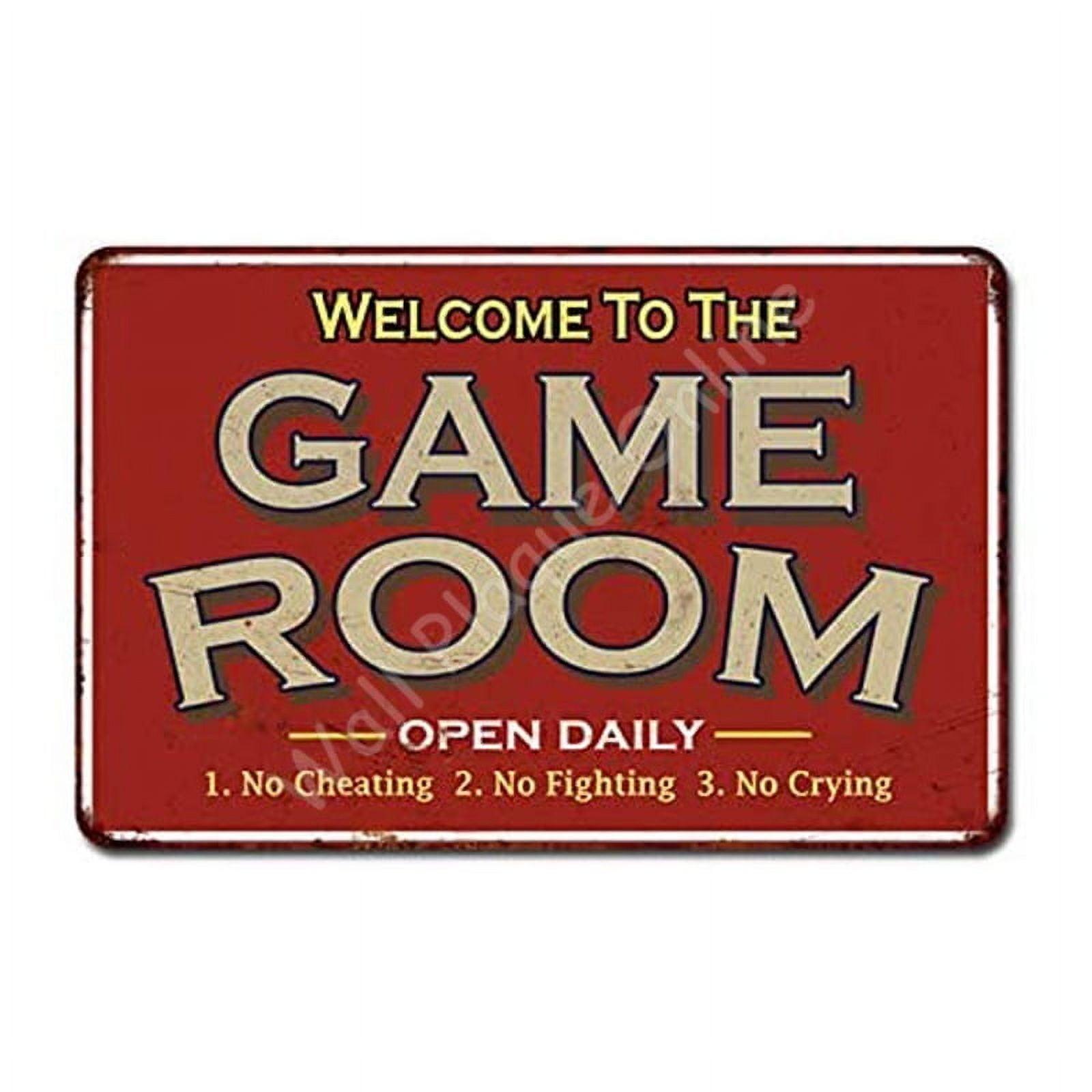 Game Room Sign Rustic Wall decor Gameroom Signs Home Vintage Decorations Games Arcade Retro Video Gamer Art Gaming wall art Size: 8 x 12 Inches