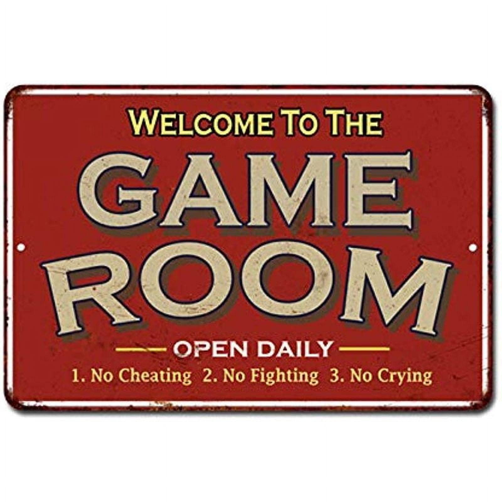 Game Room Sign Rustic Wall decor Gameroom Signs Home Vintage Decorations Games Arcade Retro Video Gamer Art Gaming wall art Size: 8 x 12 Inches