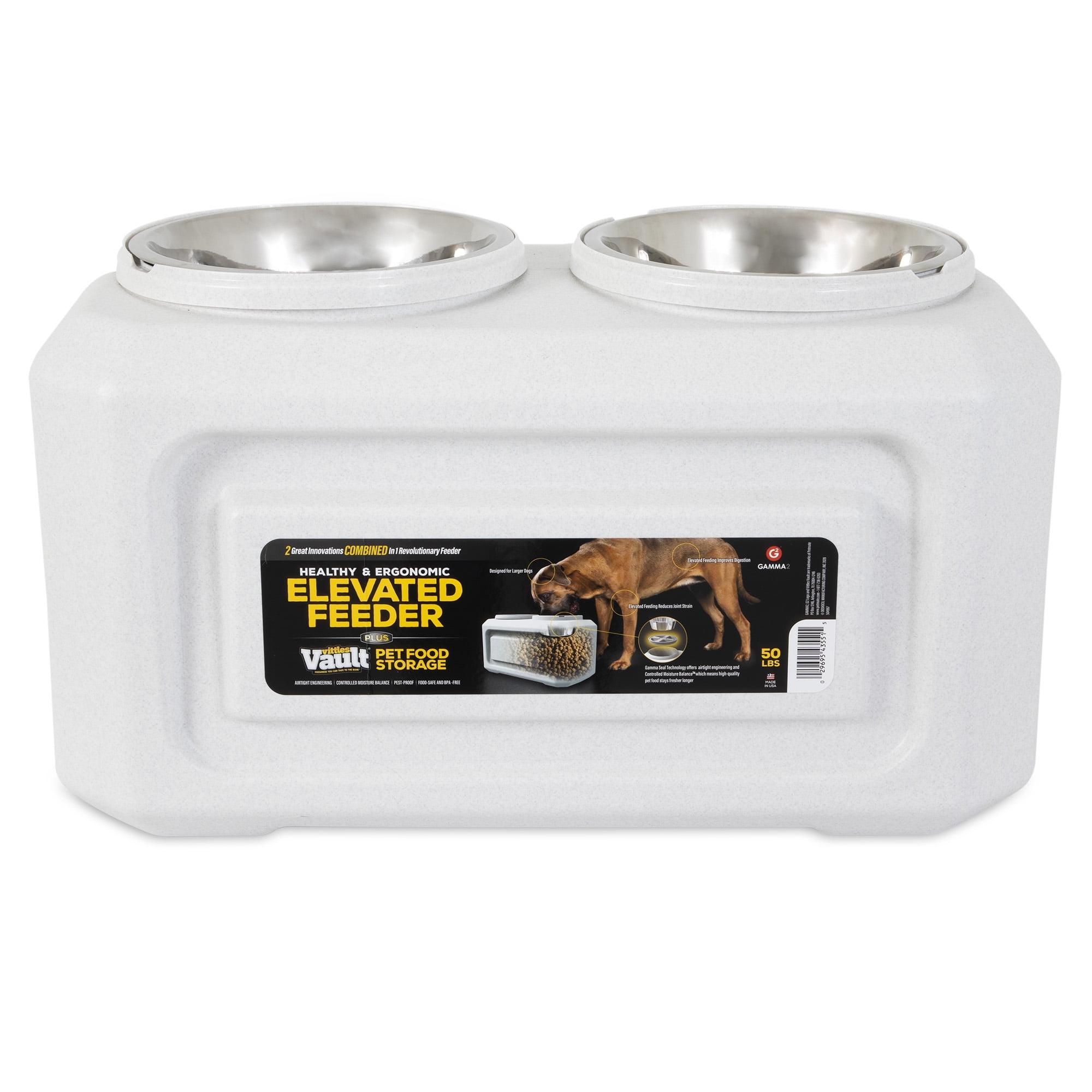 Elevated Stainless Steel Dog Feeder with Storage Compartment