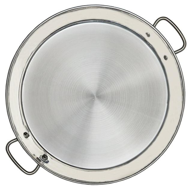 Garcima 14-inch Stainless Flat Bottom Paella Pan for Induction, 36cm