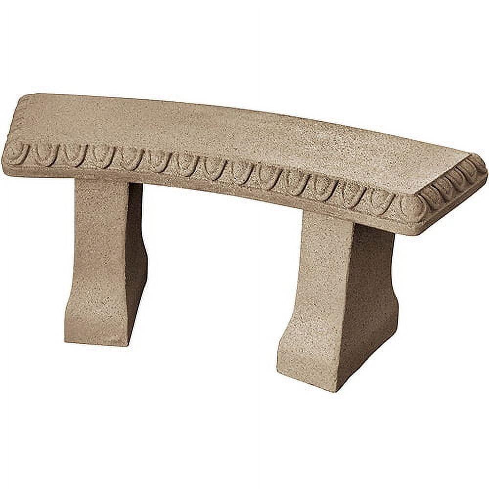 Sandstone Resin Garden Bench with Scalloped Design