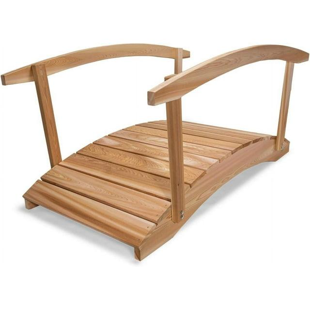 All Things Cedar Wood Garden Bridge with Side Rails