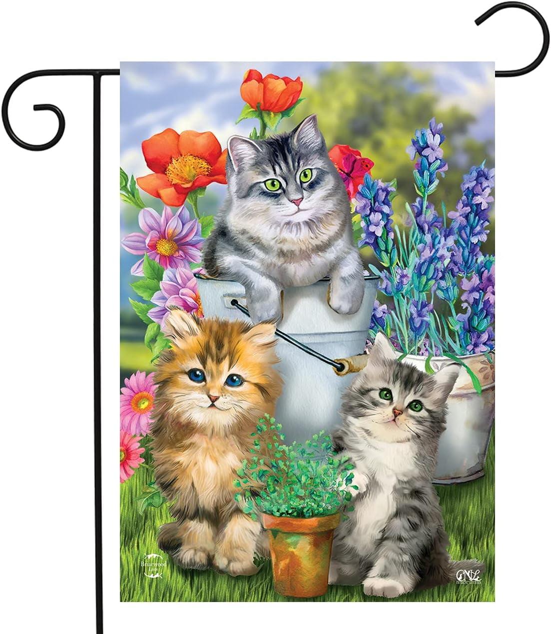 Briarwood Lane Garden Flag 18x12.5 For Outdoor Garden Cats Spring Garden Flag Flag For Spring Garden Flag Flags For Outside