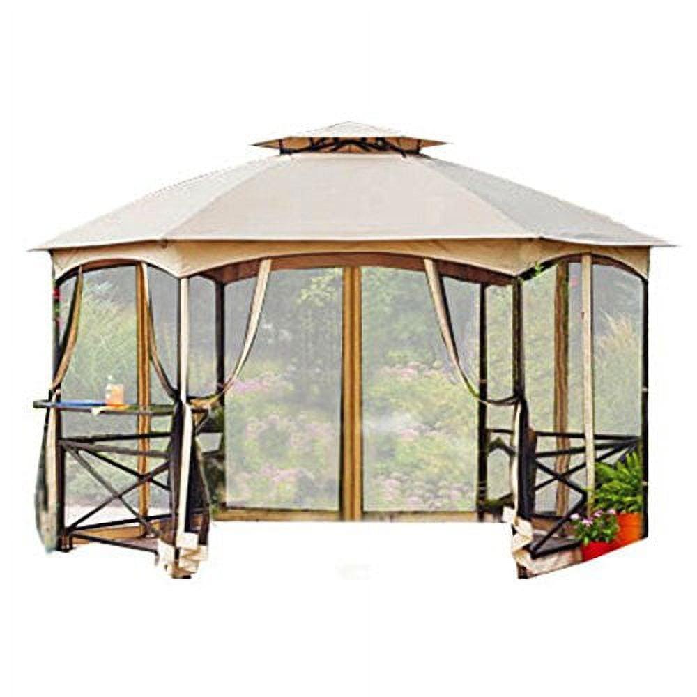 Beige Whisper Two-Tiered Hexagon Gazebo Canopy Replacement