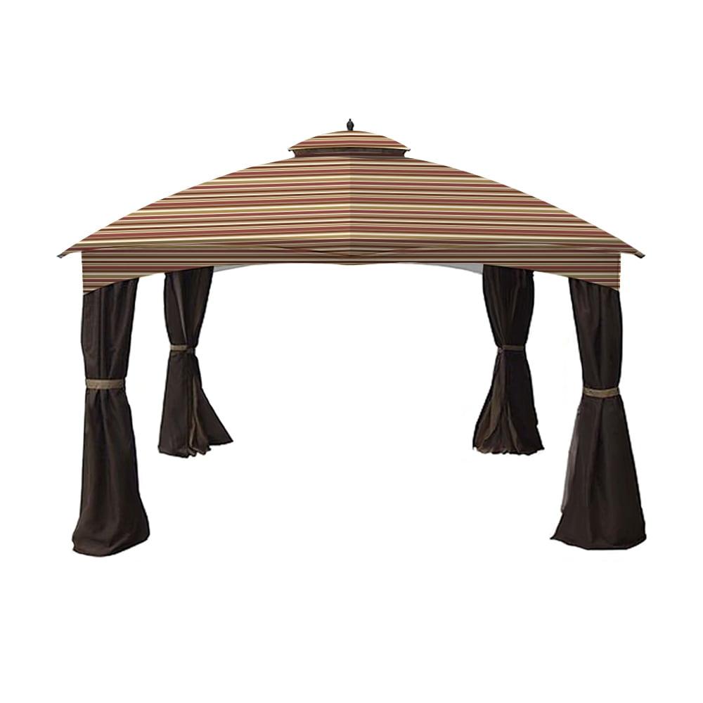 Stripe Canyon 10' x 12' Two-Tiered Gazebo Replacement Canopy