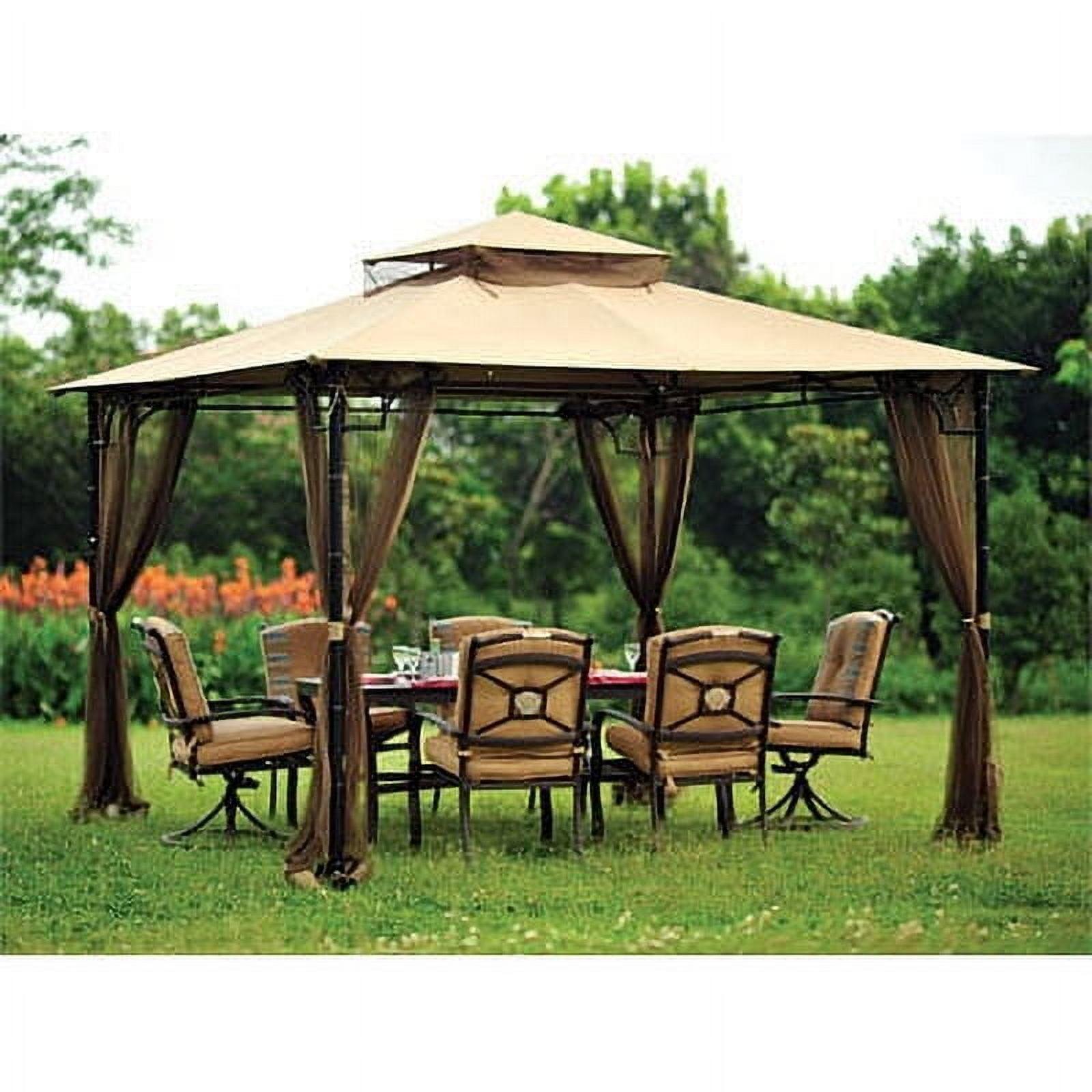 Beige Polyester Replacement Canopy for Bamboo Look Gazebo