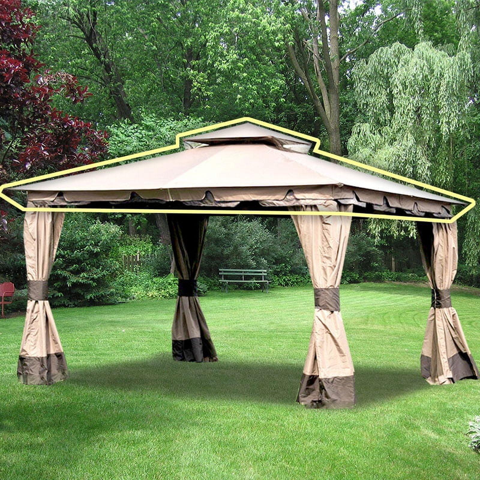 Beige Whisper 10' x 12' Two-Tiered Gazebo Replacement Canopy