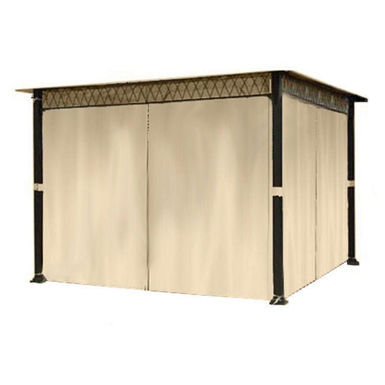 Beige Universal 10' x 10' Gazebo Privacy Curtain Set