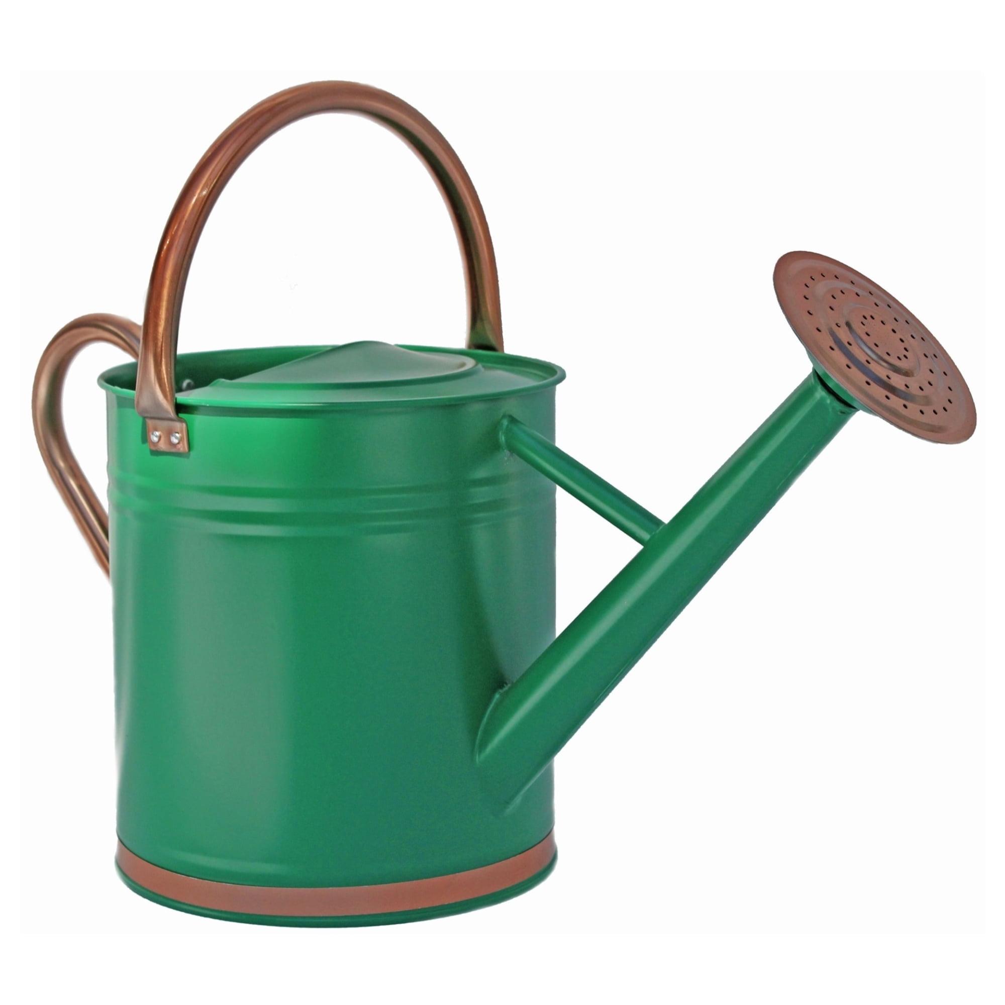 Gardener's Select Classic Metal Gardening Watering Can, Green w/ Copper, 0.92 Gallon