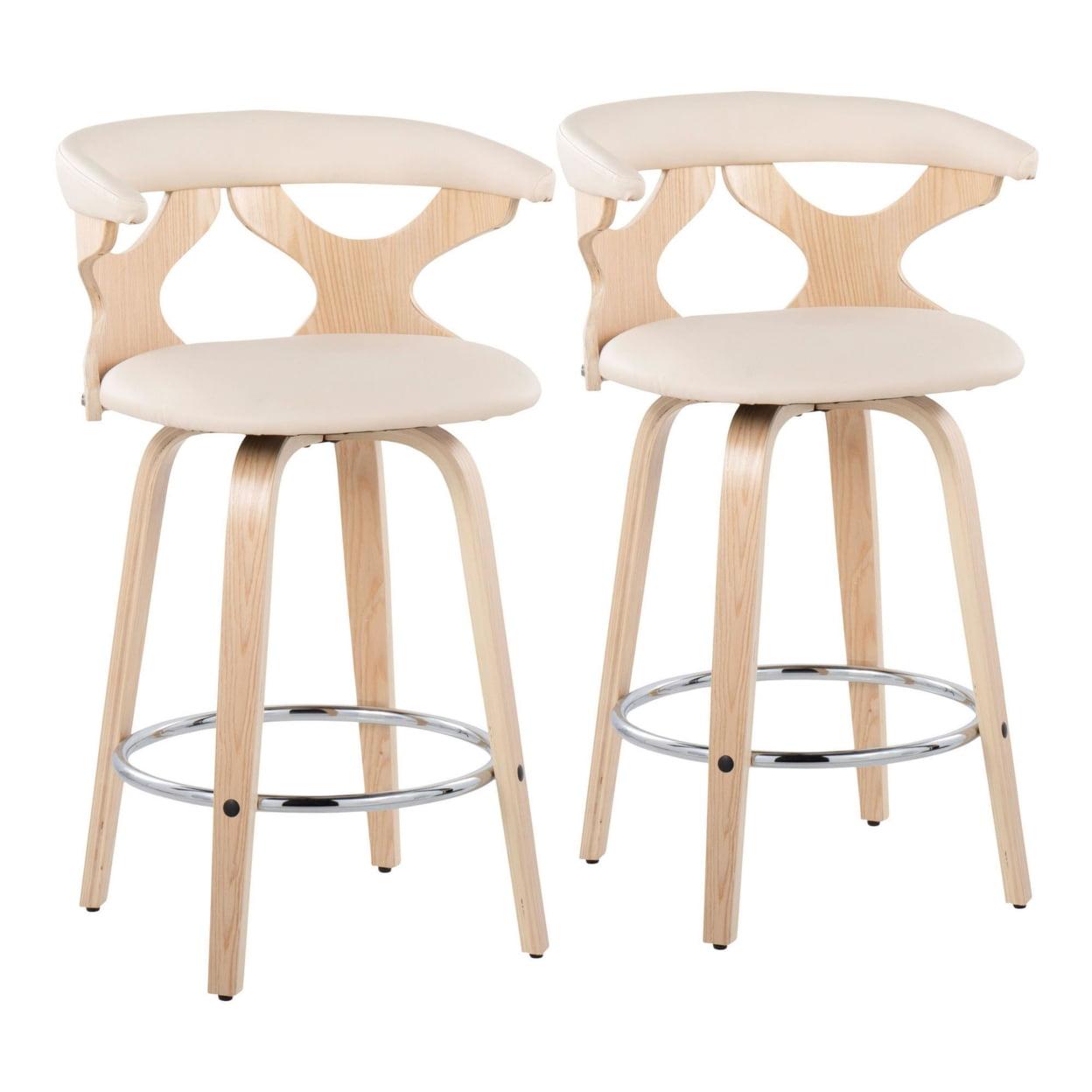 Set of 2 Gardenia Upholstered Counter Height Barstools - Lumisource