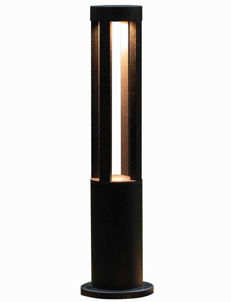 Gardenised Black Integrated LED Metal Bollard Light