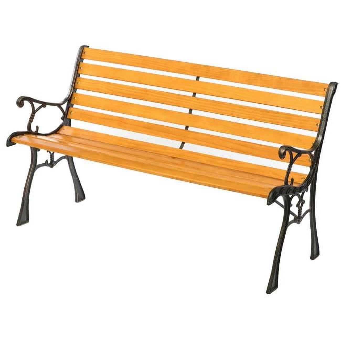 Kambrya Metal/Solid Wood Outdoor Bench