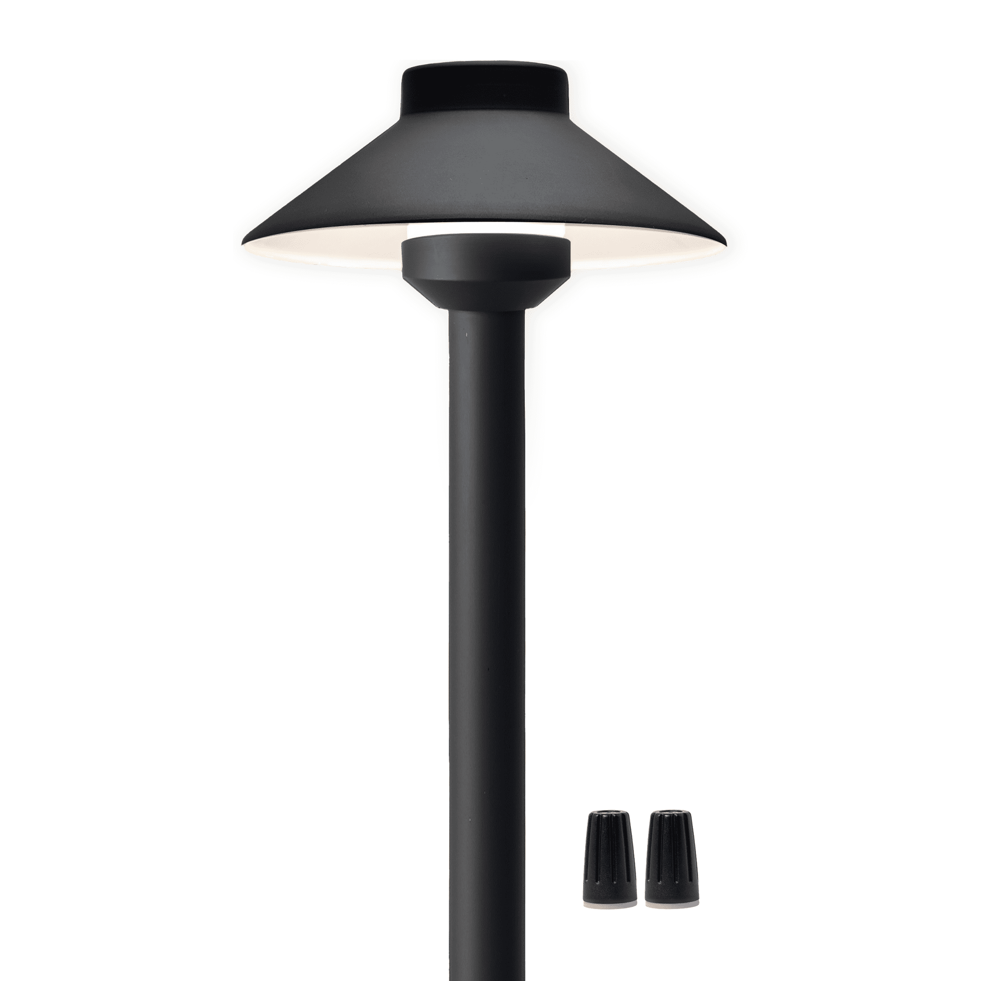 Gardenreet Brass Pathway Lights Black, Low Voltage LED Landscape Path Lights, 12V Outdoor Waterproof Landscape Lighting(Hat) for Walkway Driveway Garden Yard Without G4 Bulb