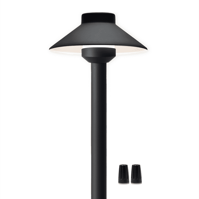 Gardenreet Brass Pathway Lights Black, Low Voltage LED Landscape Path Lights, 12V Outdoor Waterproof Landscape Lighting(Hat) for Walkway Driveway Garden Yard Without G4 Bulb
