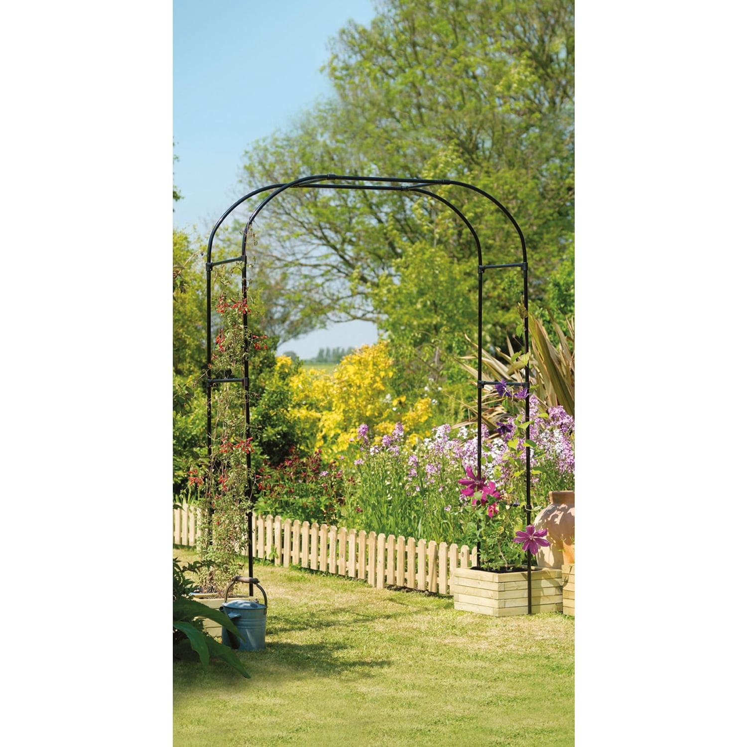 Extra Wide Black Metal Garden Arch Arbor