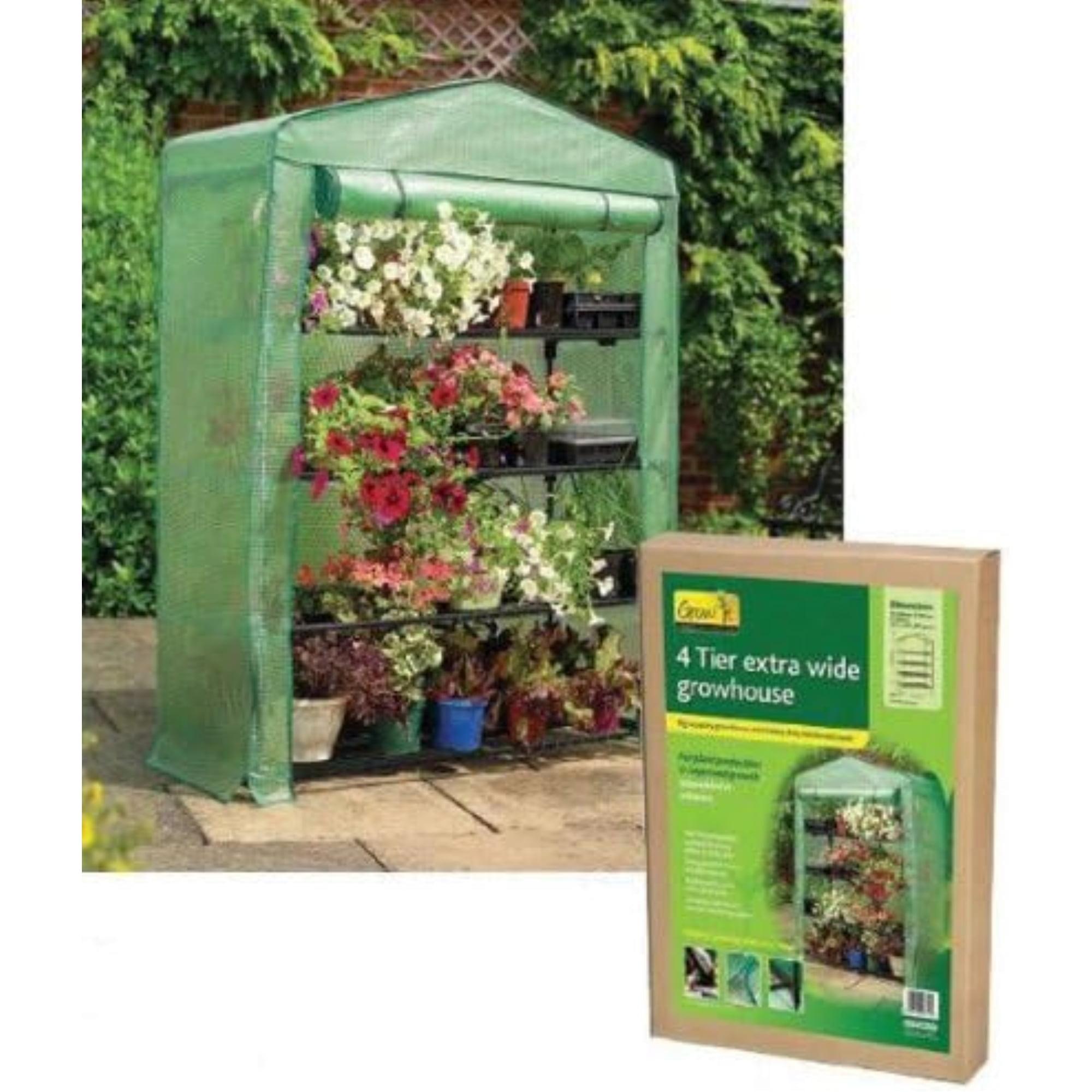 Mini Green Steel 4-Tier Garden Greenhouse