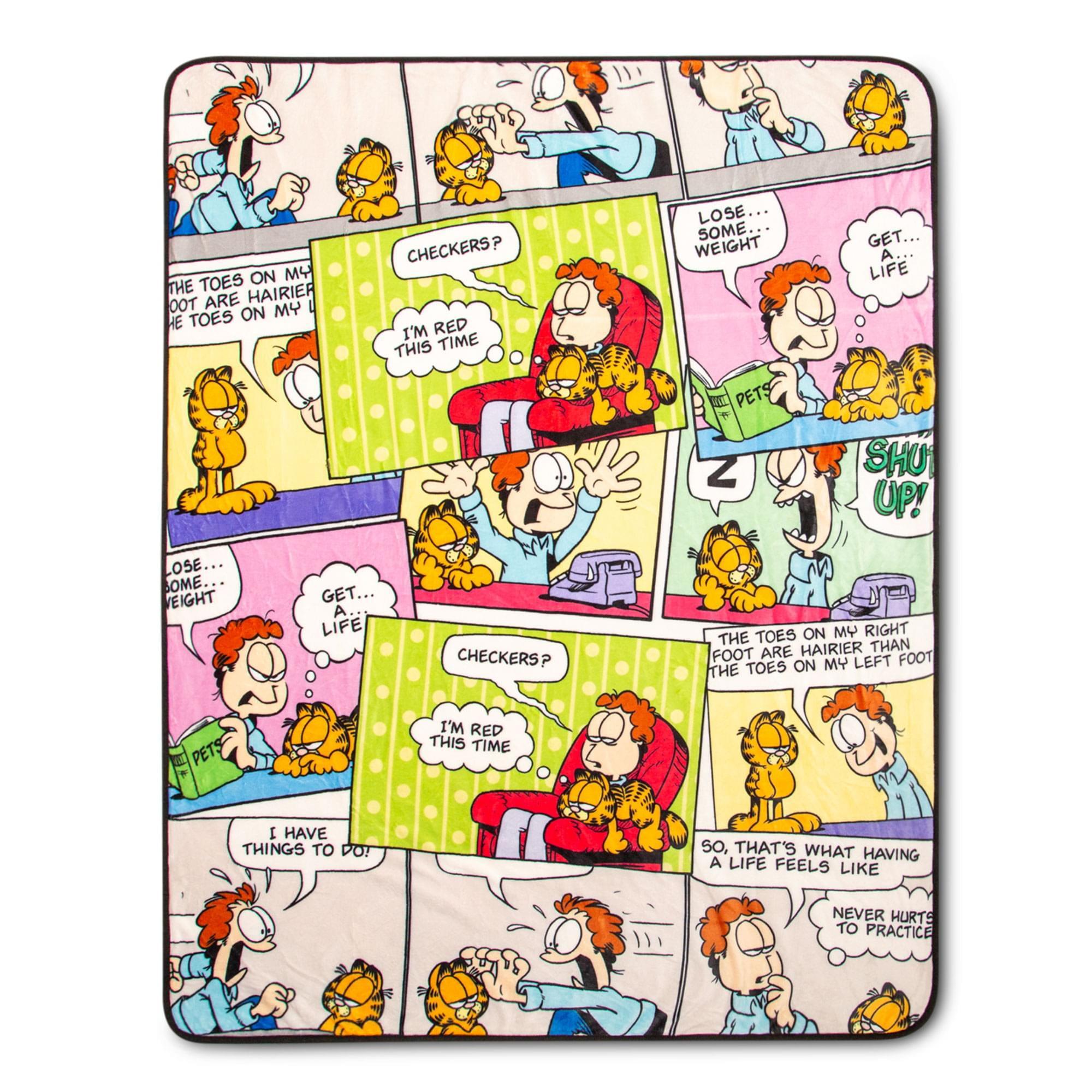 Silver Buffalo Garfield and Jon Comic Strip Panels Throw Blanket | 50 x 60 Inches