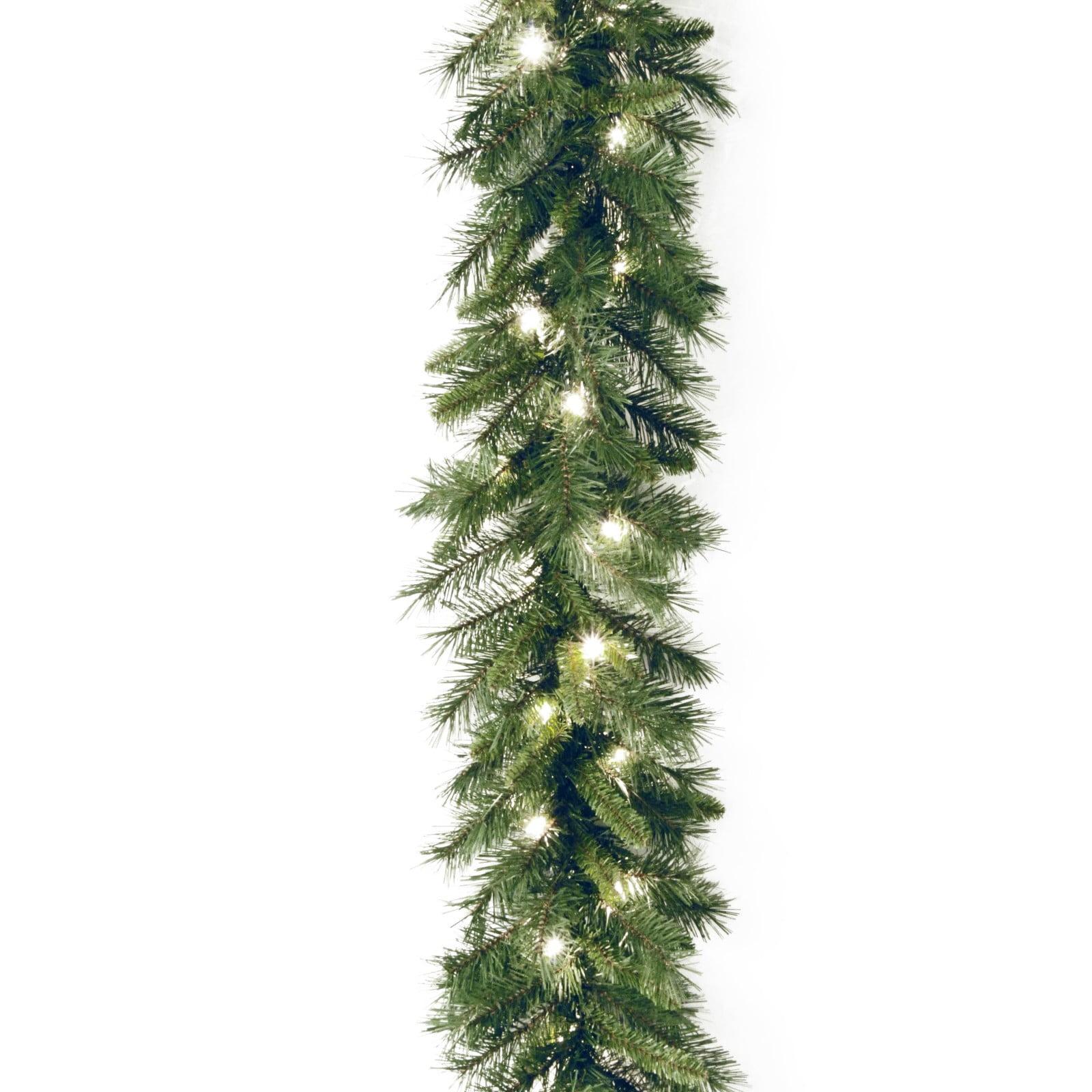 National Tree Company Pre-Lit Artificial Christmas Garland, Green, Winchester Pine, White Lights, Plug In, Christmas Collection, 9 Feet