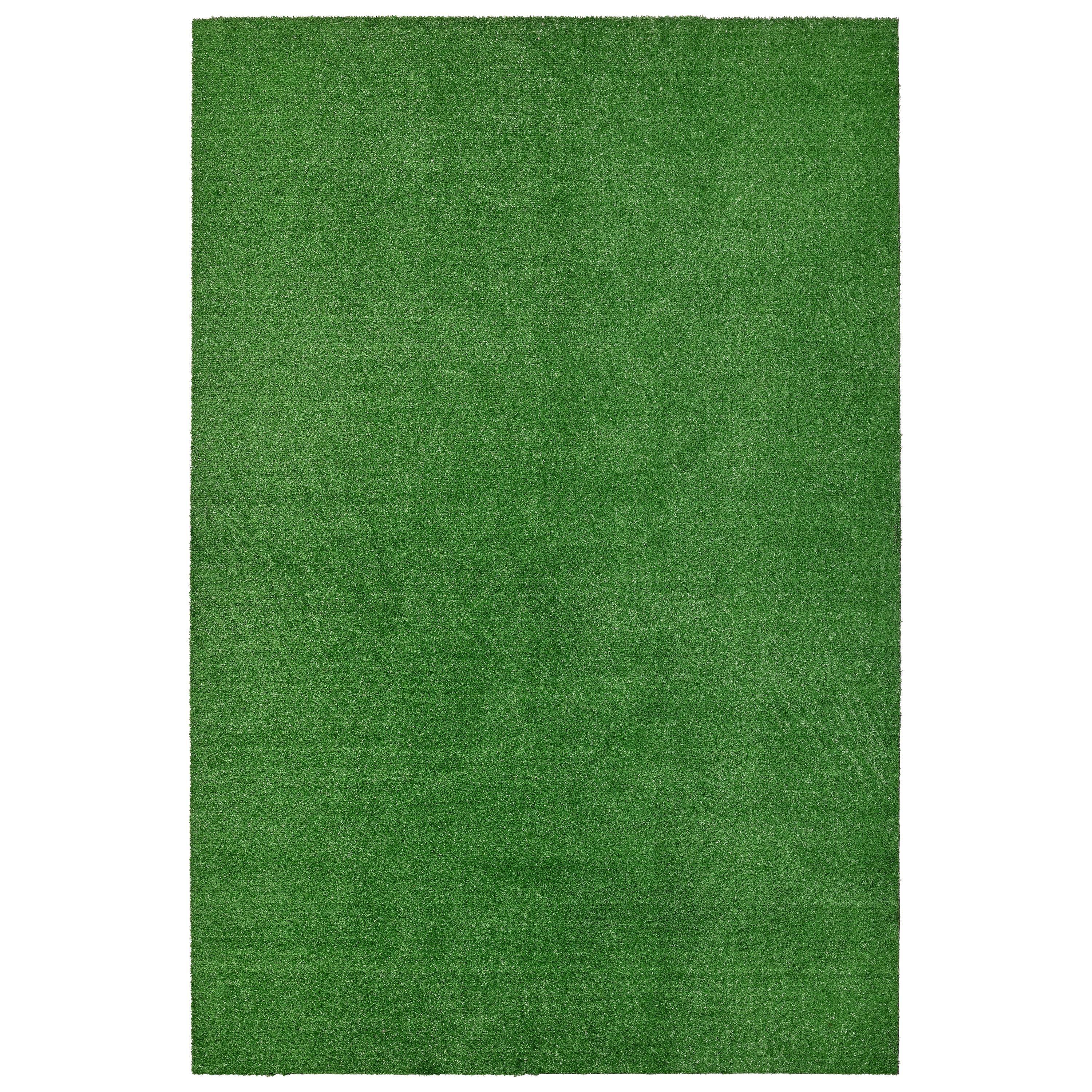 Green Polypropylene 4' x 6' Artificial Grass Indoor/Outdoor Rug