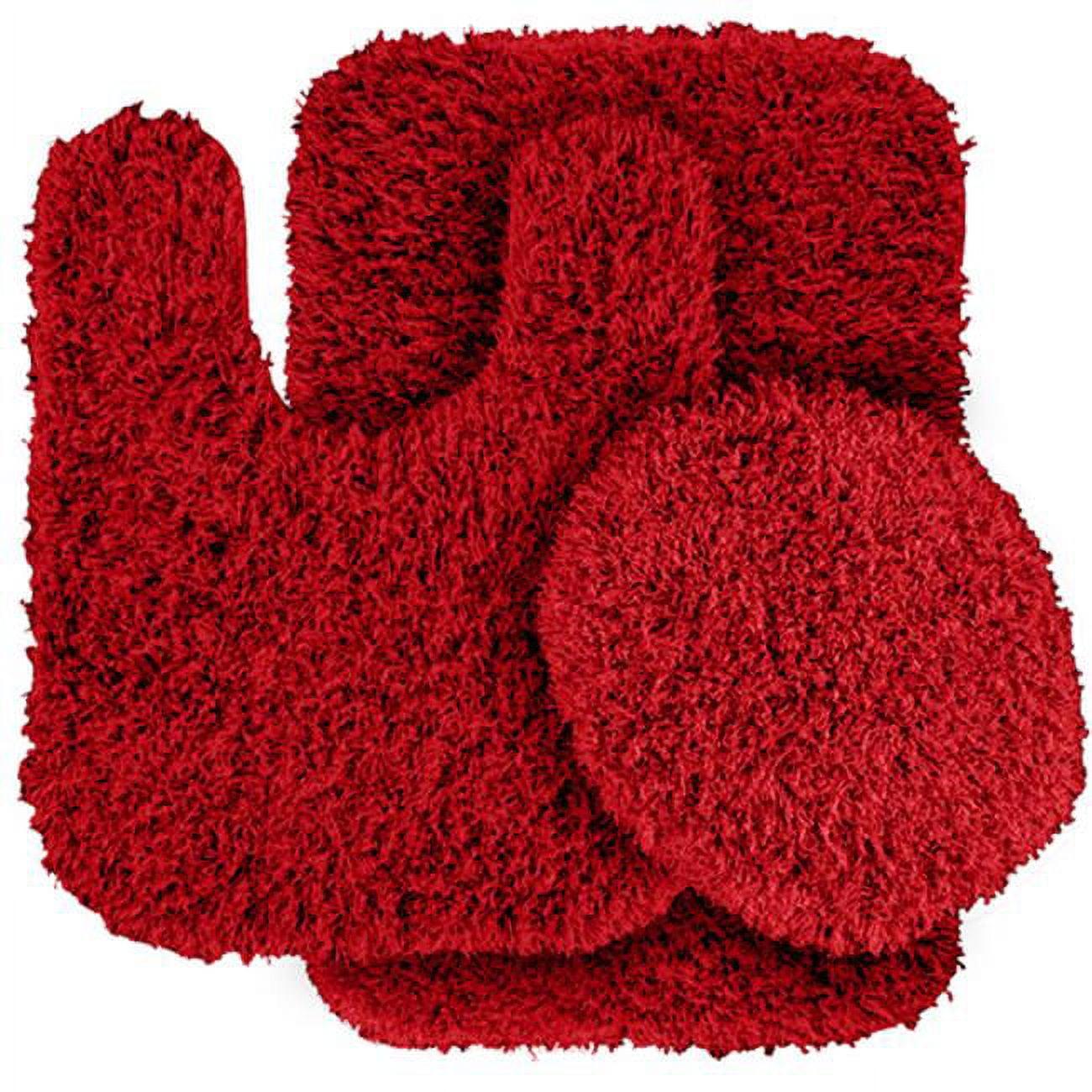 Garland Rug 3pc Finest Luxury Ultra Plush Washable Nylon Bath Rug Set Red : Microfiber, Machine Washable, Non-Slip Backing