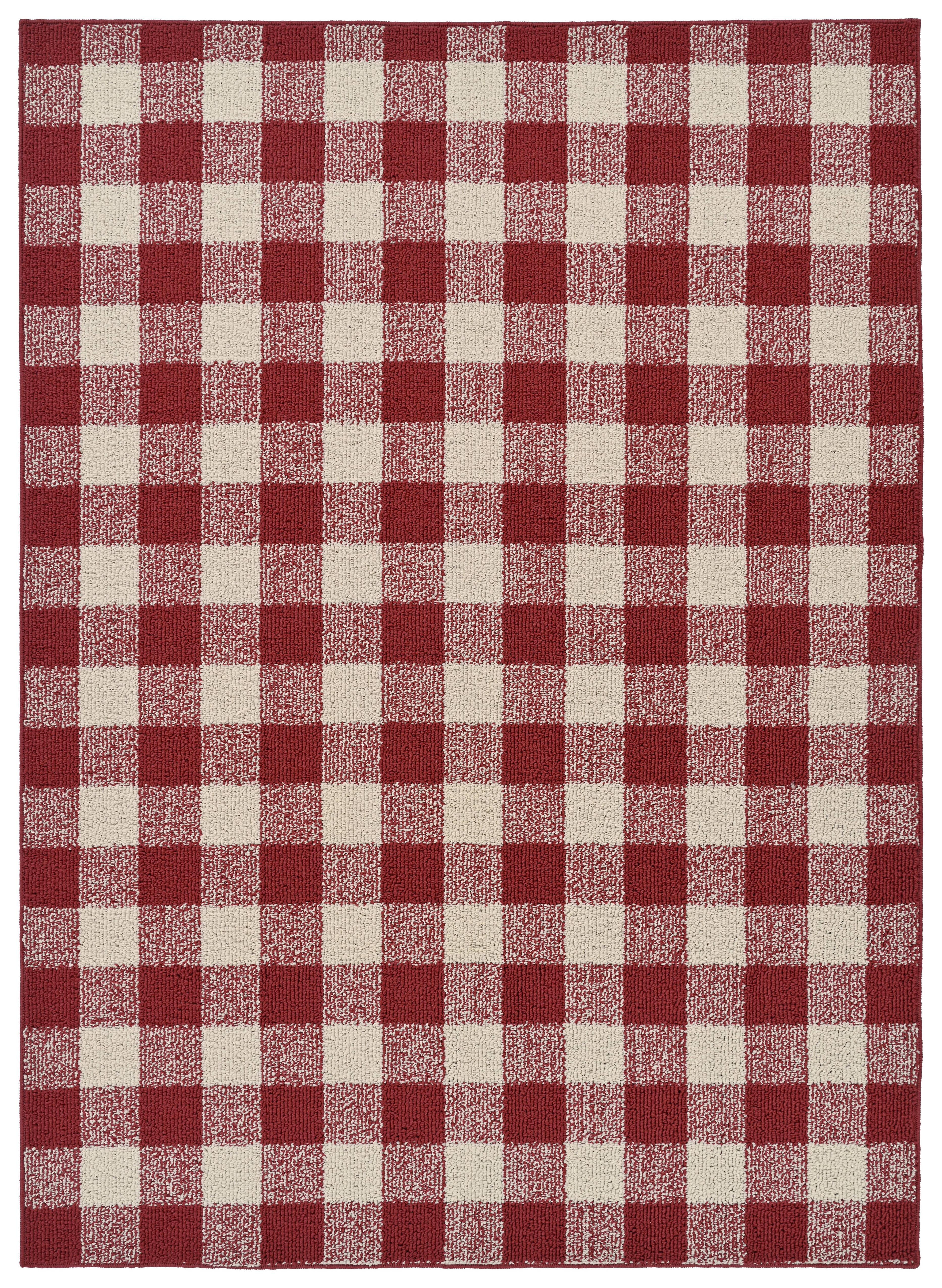 Garland Rug Country Living Buffalo Plaid 5 ft. x 7 ft. Indoor/Outdoor Area Rug Chili/Ivory