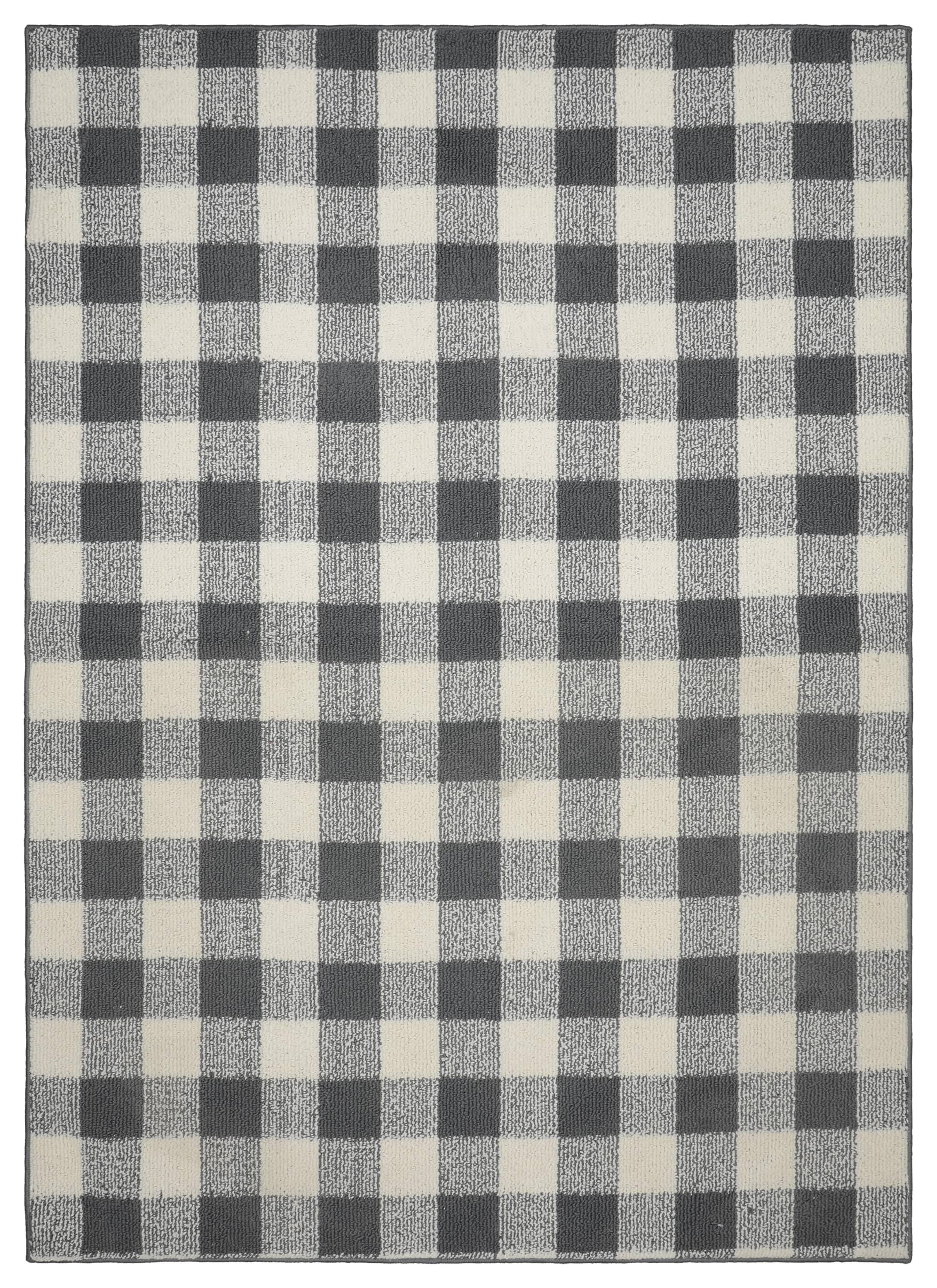 Garland Rug Country Living Buffalo Plaid Polypropylene Cinder/Ivory Indoor/Outdoor Area Rug, 5' x 7'
