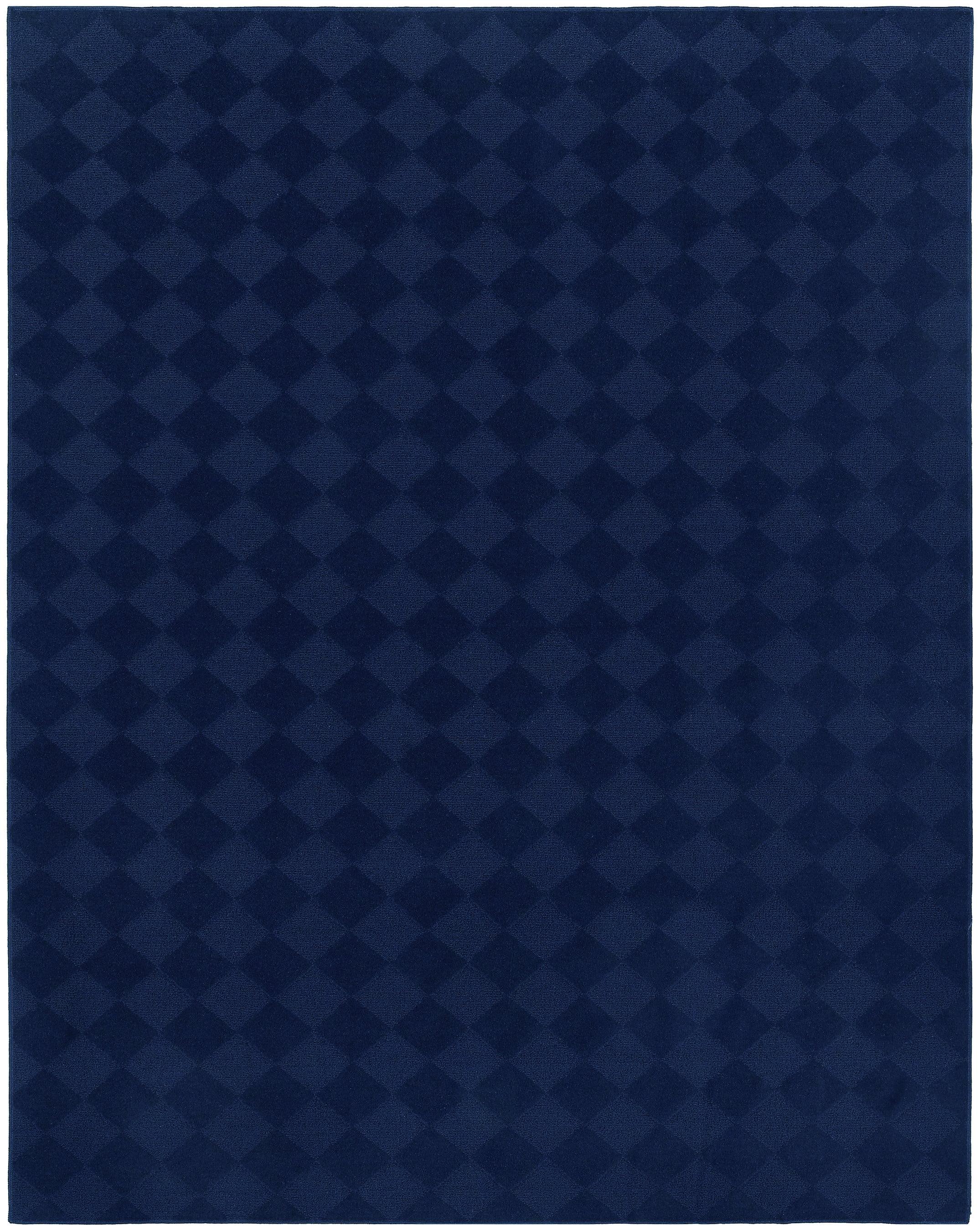 Navy Diamond Tufted 5' x 7' Stain-Resistant Area Rug