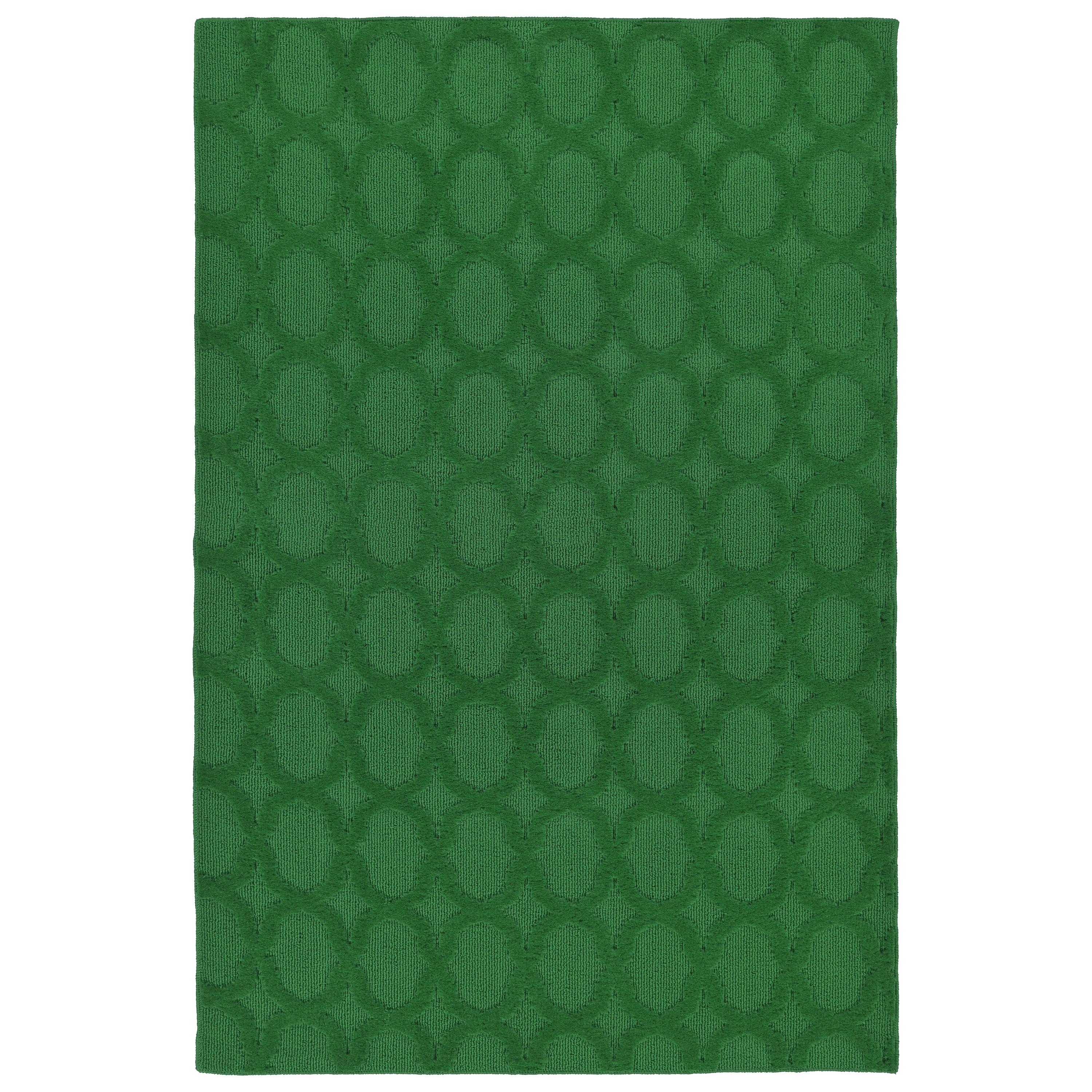 Green Trellis Pattern Synthetic Indoor/Outdoor Area Rug 4' x 6'