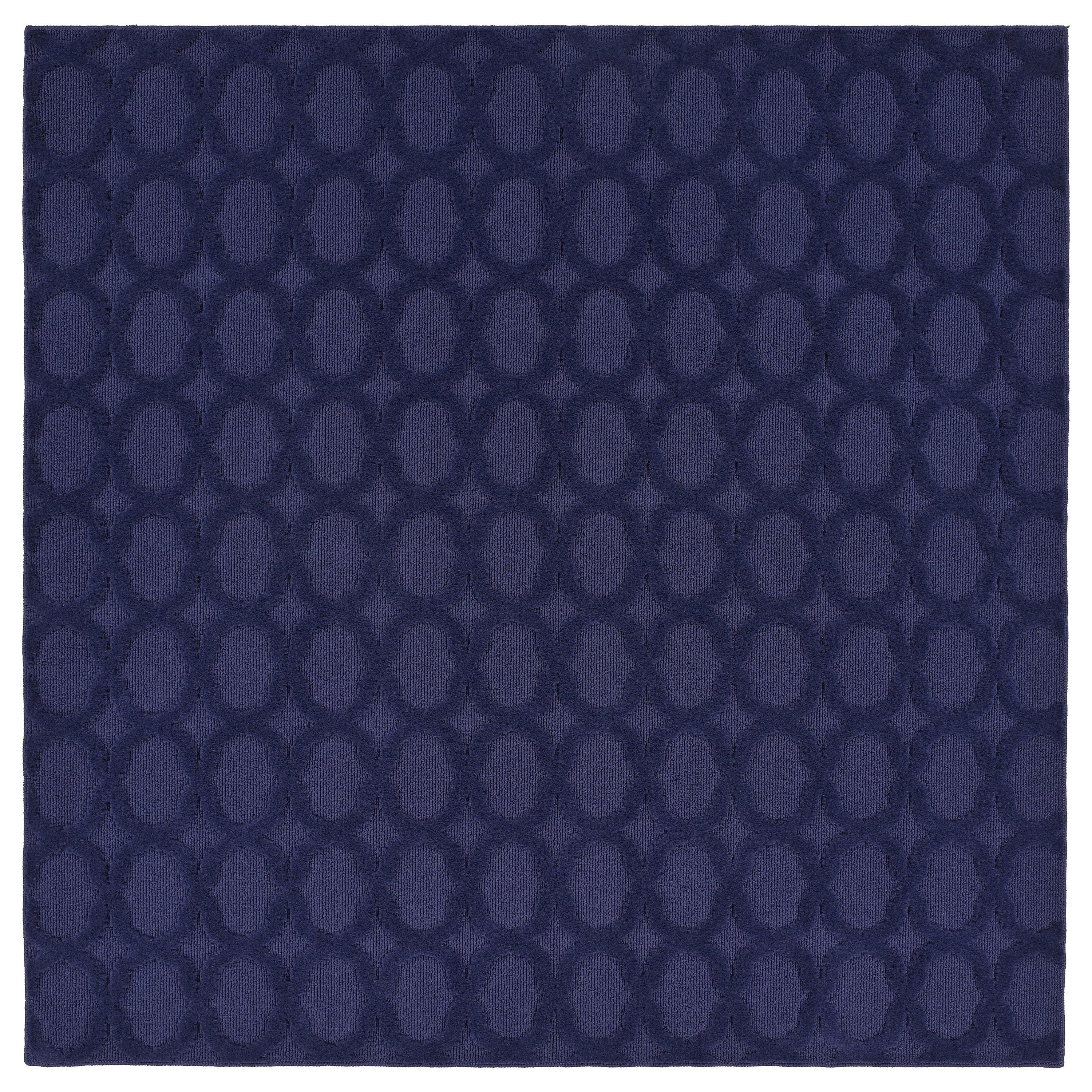 Garland Rug Garden Trellis Polypropylene Navy Square Indoor/Outdoor Area Rug, 6' x 6'