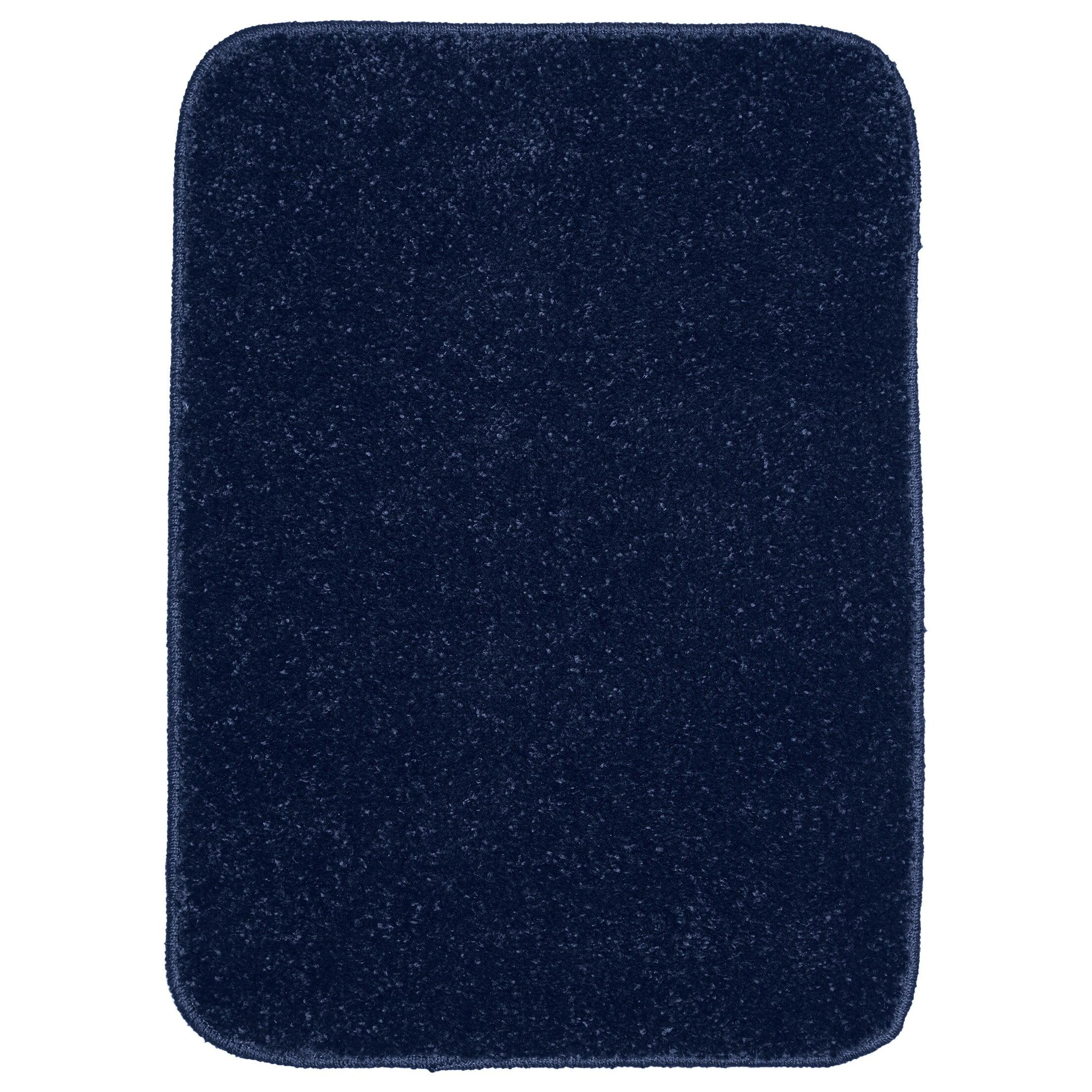 17"x24" Gramercy Washable Bath Rug Navy - Garland Rug: Non-Slip, Tufted, Quick-Dry Bath Mat
