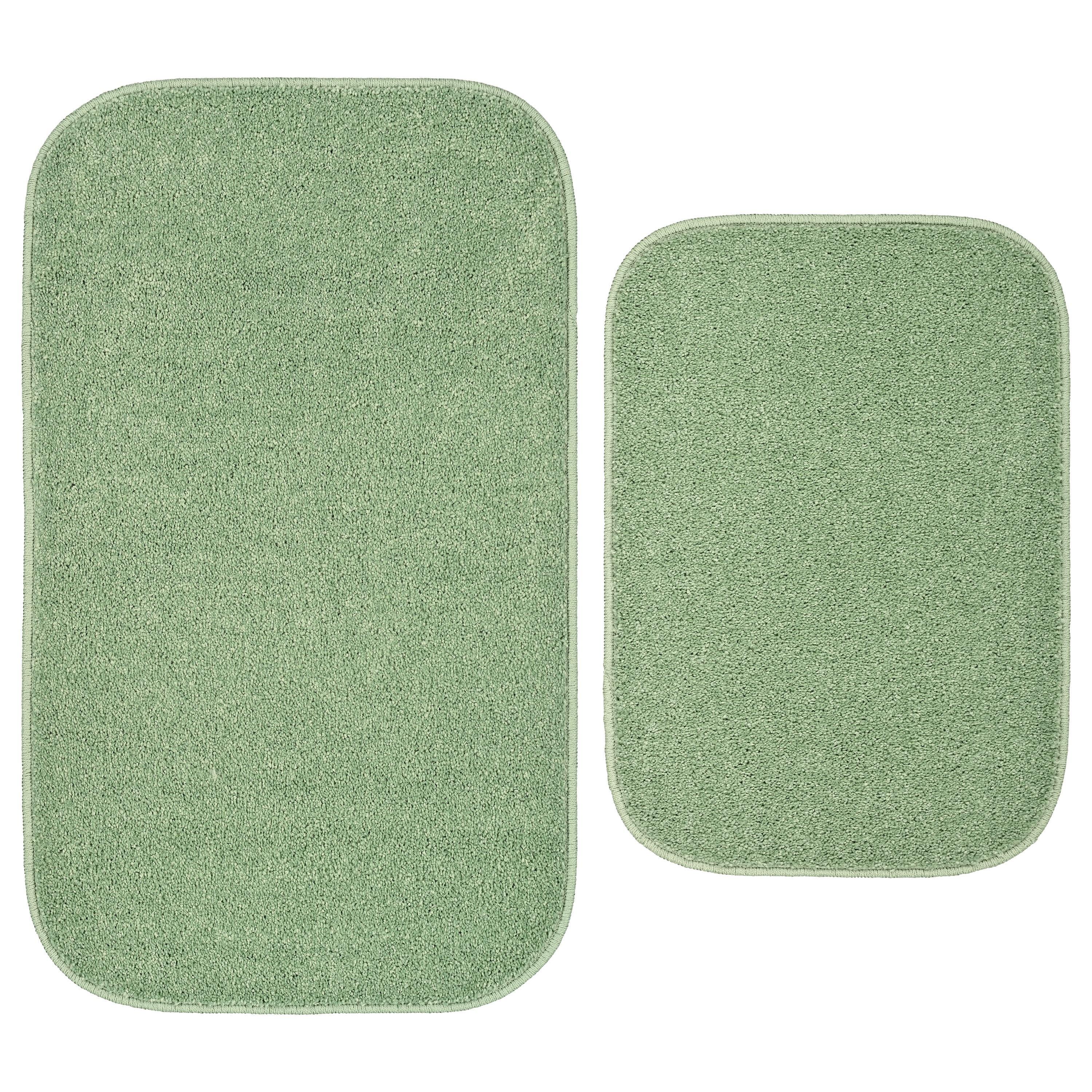 Garland Rug Gramercy 2pc Washable Bathroom Rug Set Deep Fern: Machine Made, Non-Skid, Tufted Mats