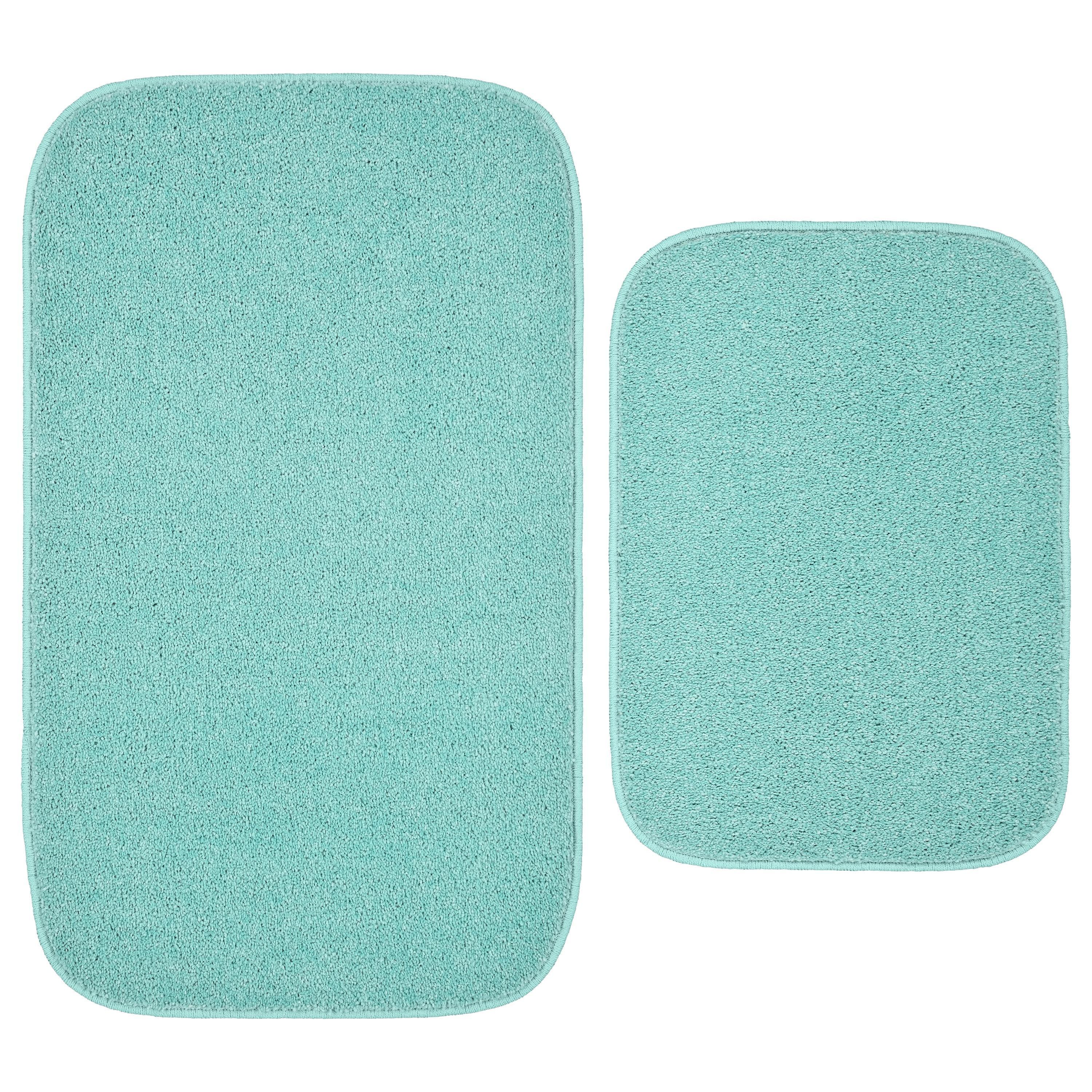 Garland Rug Gramercy 2pc Washable Bathroom Rug Set Sea Foam: Non-Skid, Machine Made, Tufted Design