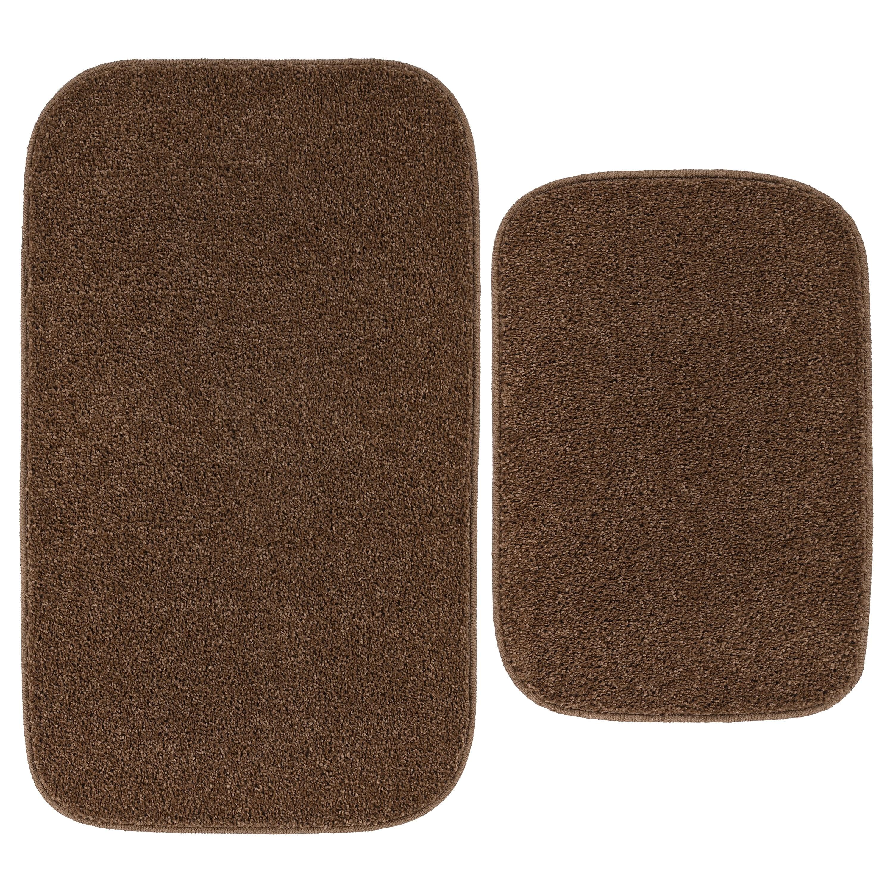 Garland Rug Gramercy Washable Bath Rug Set, 2 Piece (20"x34" & 17"x24") Cinnamon