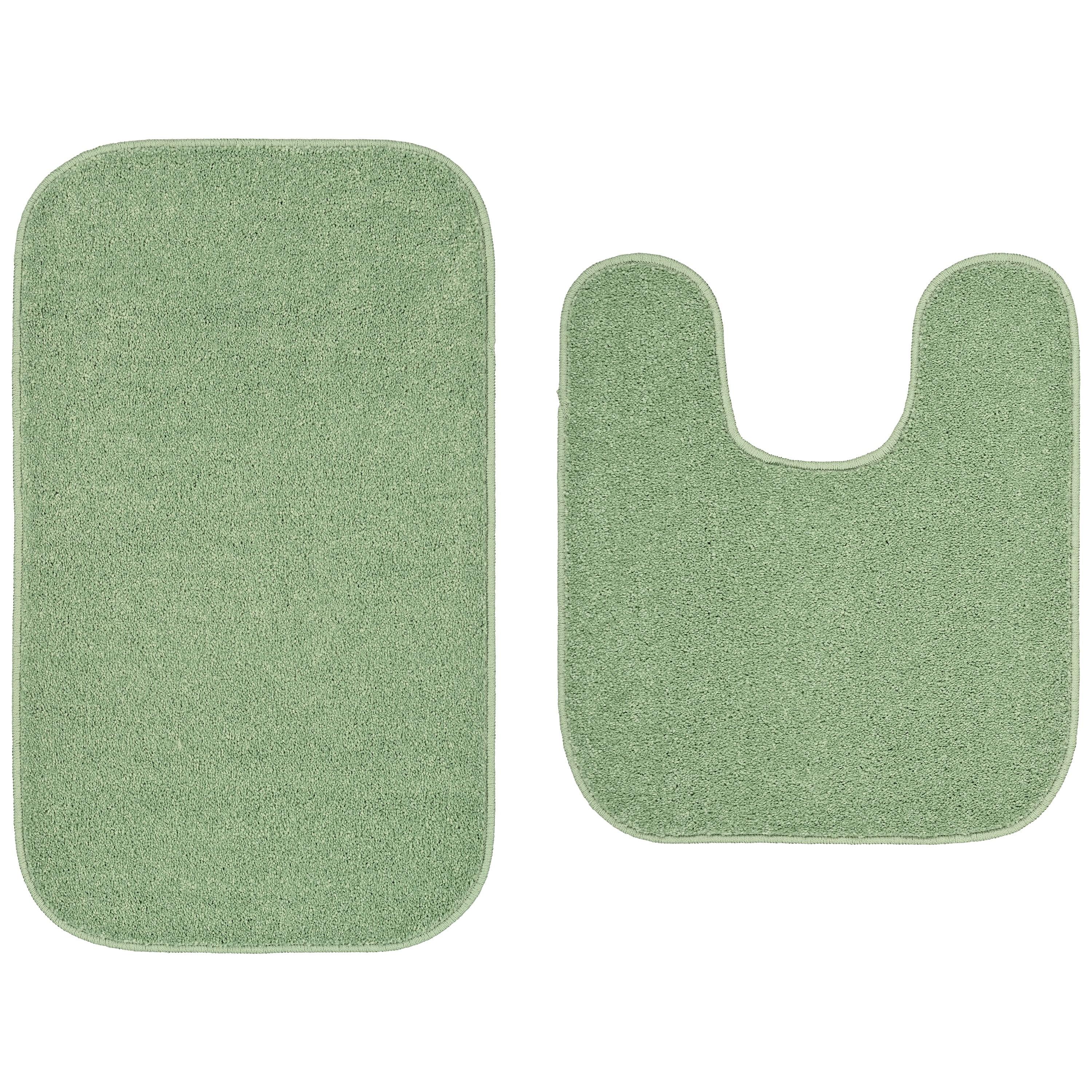 Garland Rug Gramercy Washable Bath Rug Set, 2-Piece (20"x34" & Contour Rug) Deep Fern