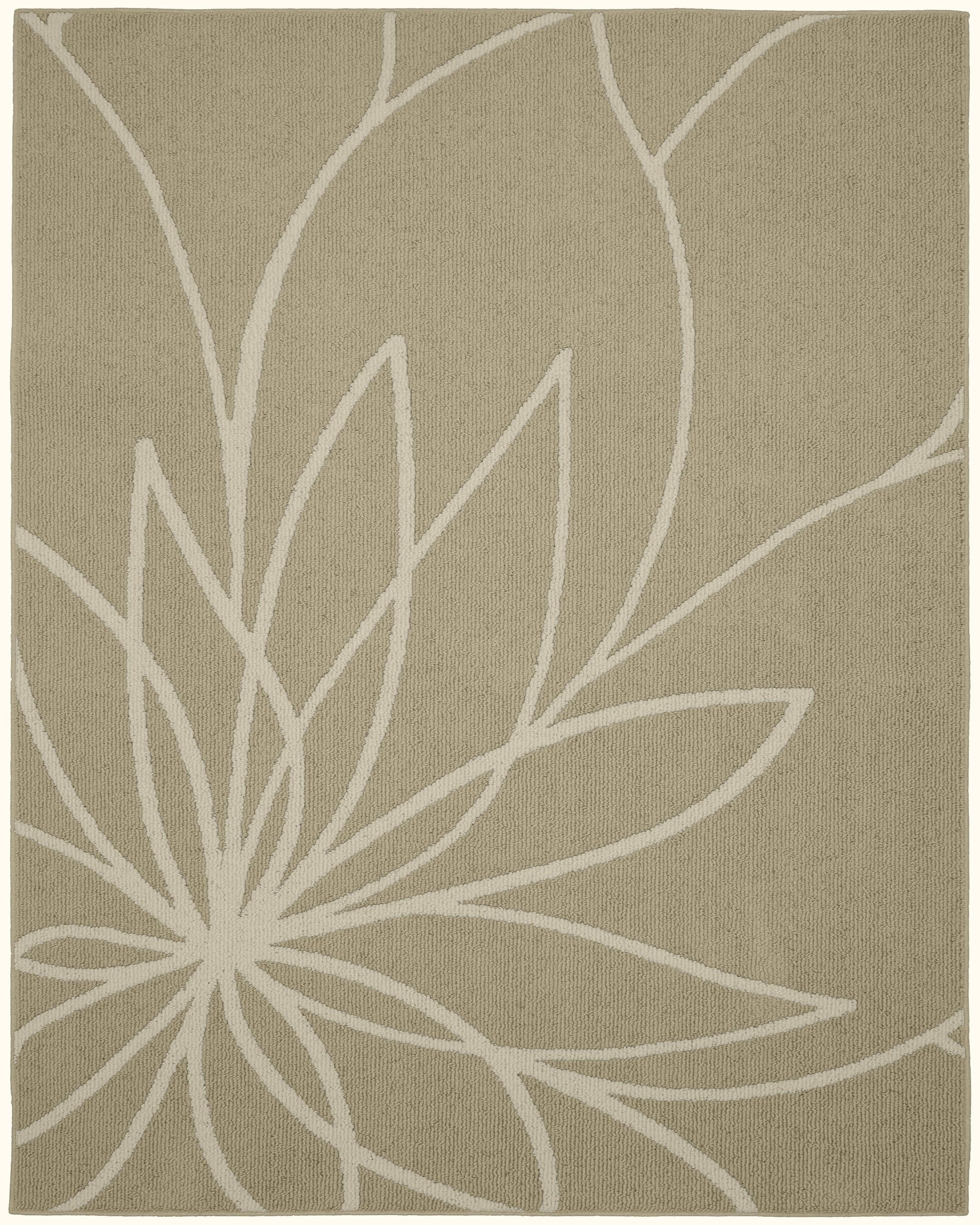 Garland Rug Grand Floral 8 ft. x 10 ft. Large Area Rug Tan/Ivory