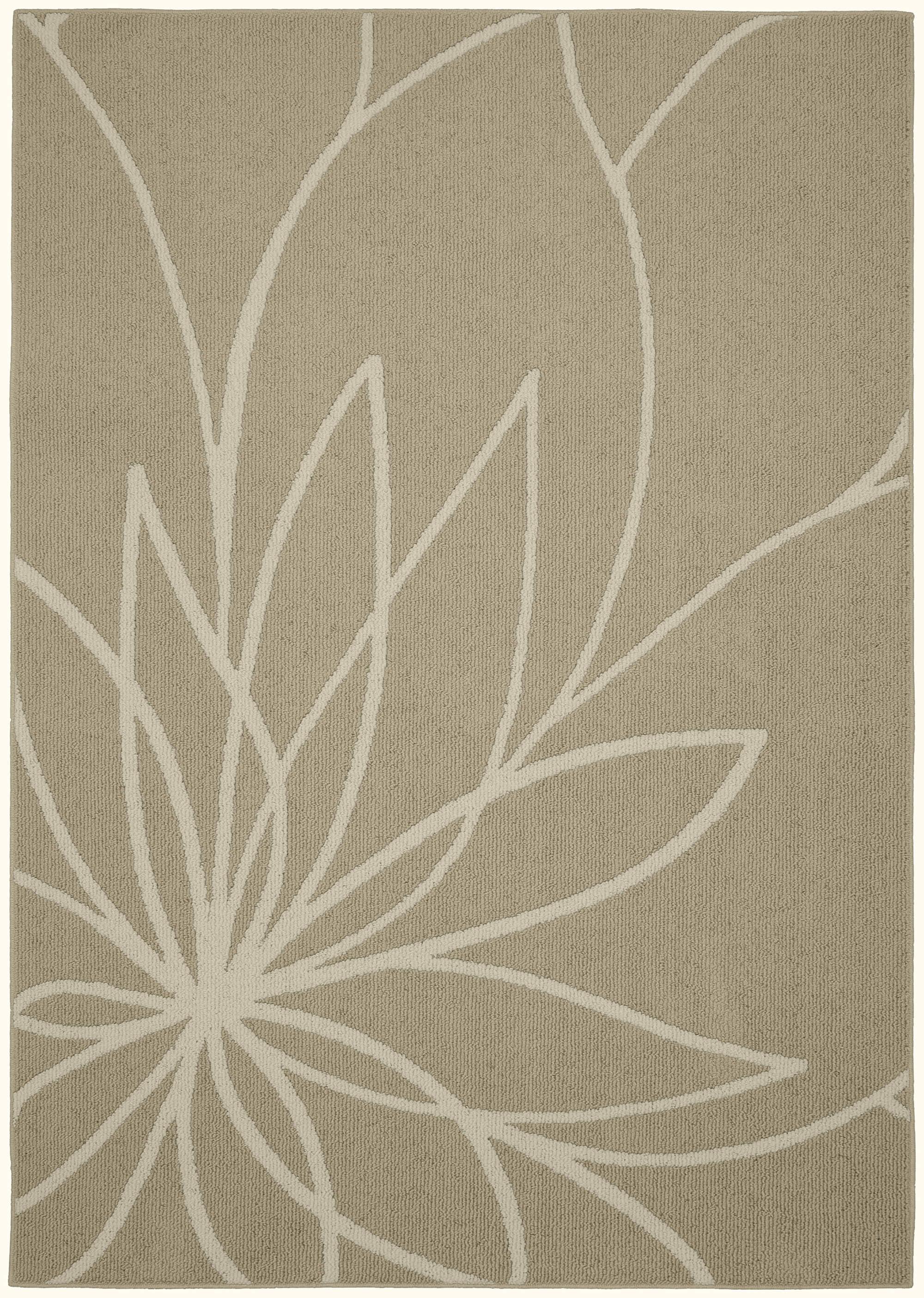 Garland Rug Grand Floral Tan/Ivory Indoor Area Rug, 5' x 7'