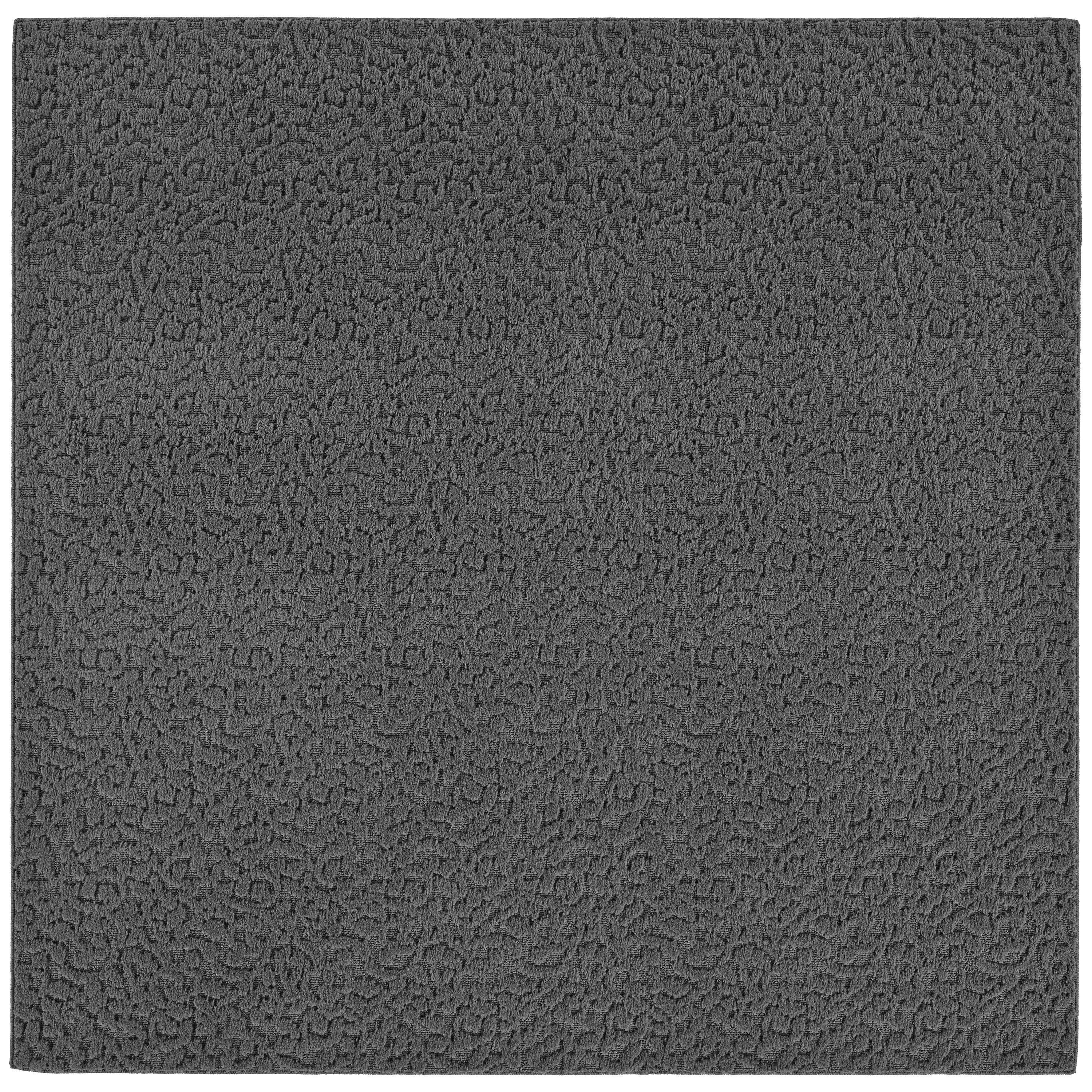 Cinder Gray Tufted Square Synthetic 12' x 12' Area Rug