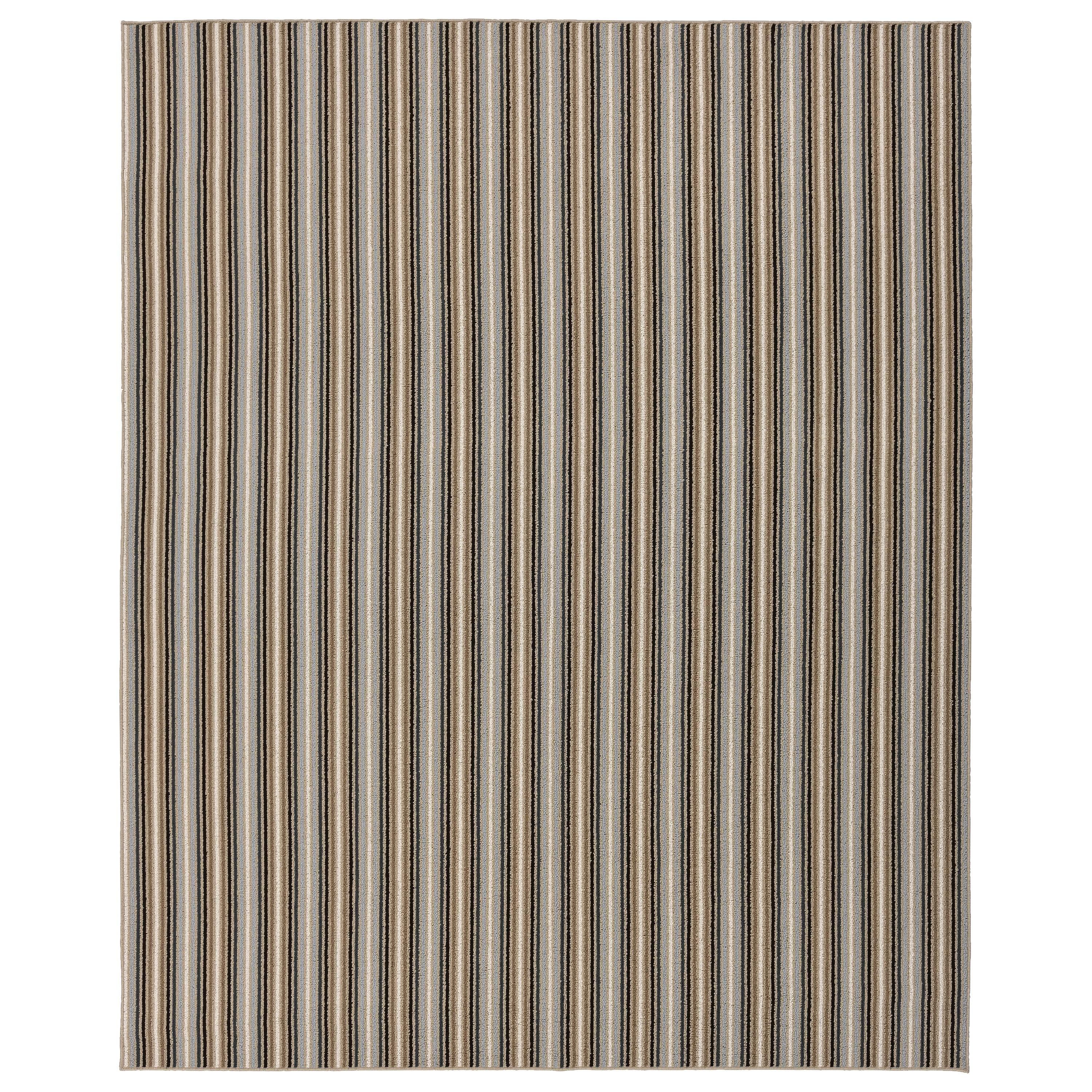 Nantucket Stripe Earth Tone 12' x 15' Synthetic Area Rug