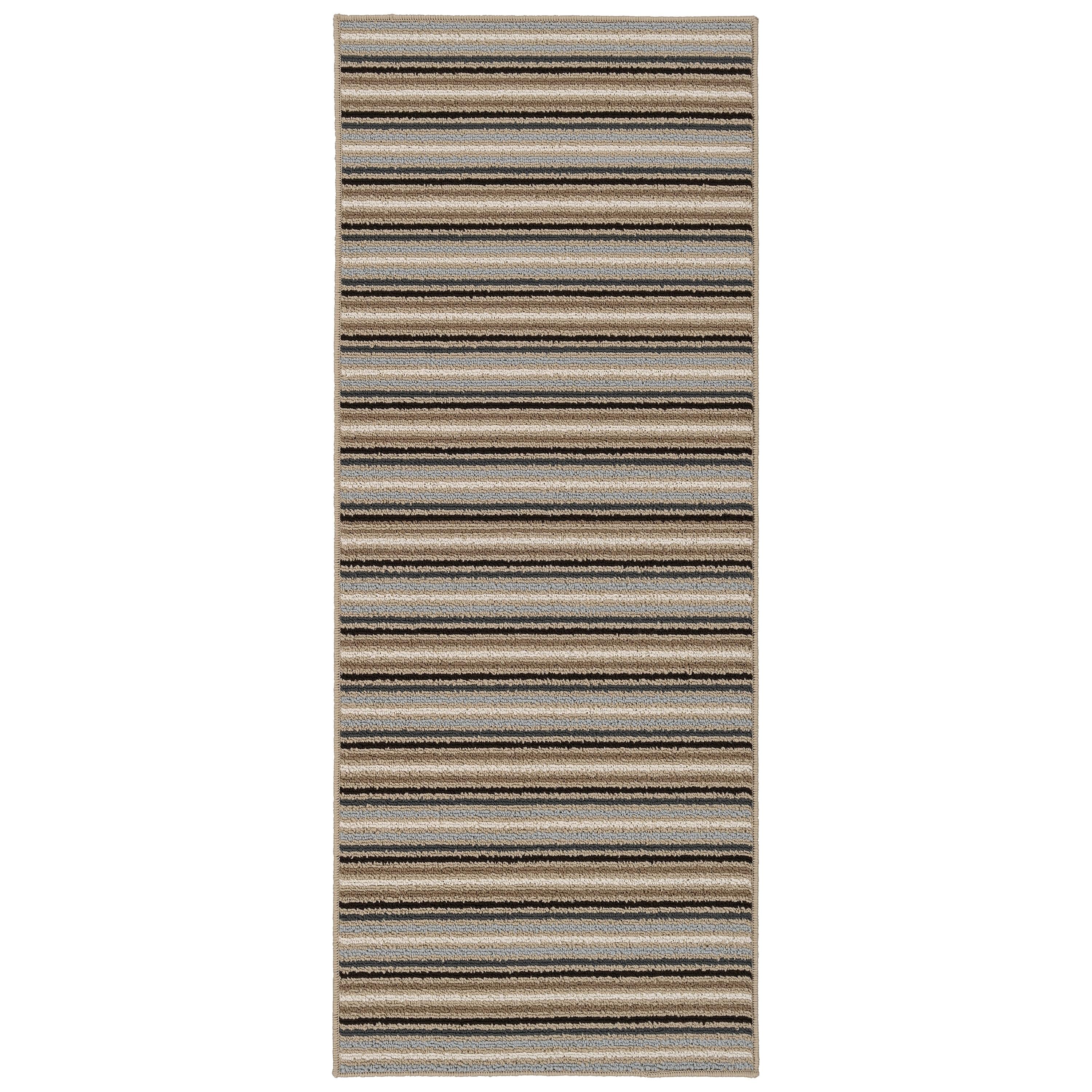 Garland Rug Nantucket Stripe 2 ft. x 5 ft. Indoor Runner Rug in Earth Tone