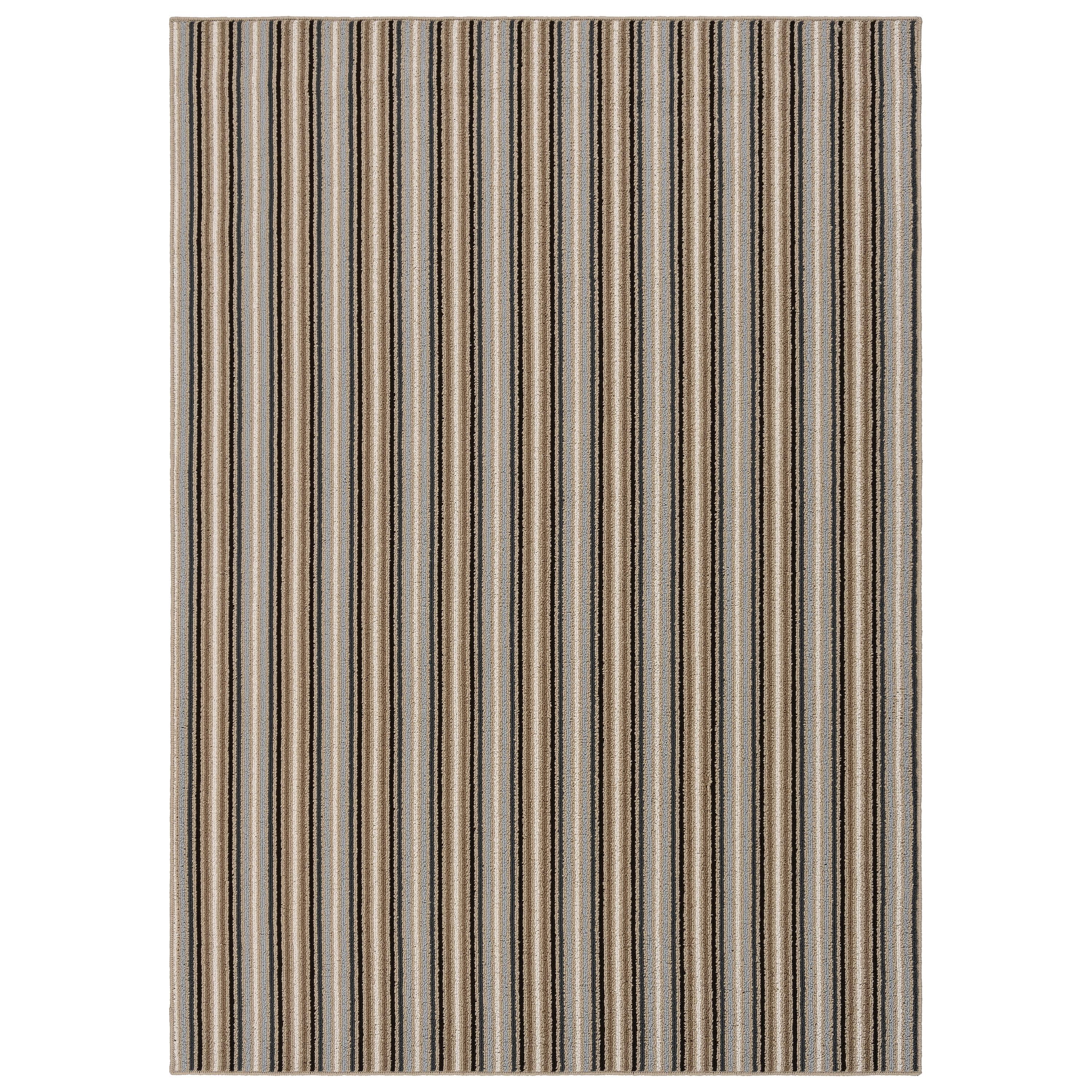 Garland Rug Nantucket Stripe 5 ft. x 7 ft. Area Rug in Earth Tone