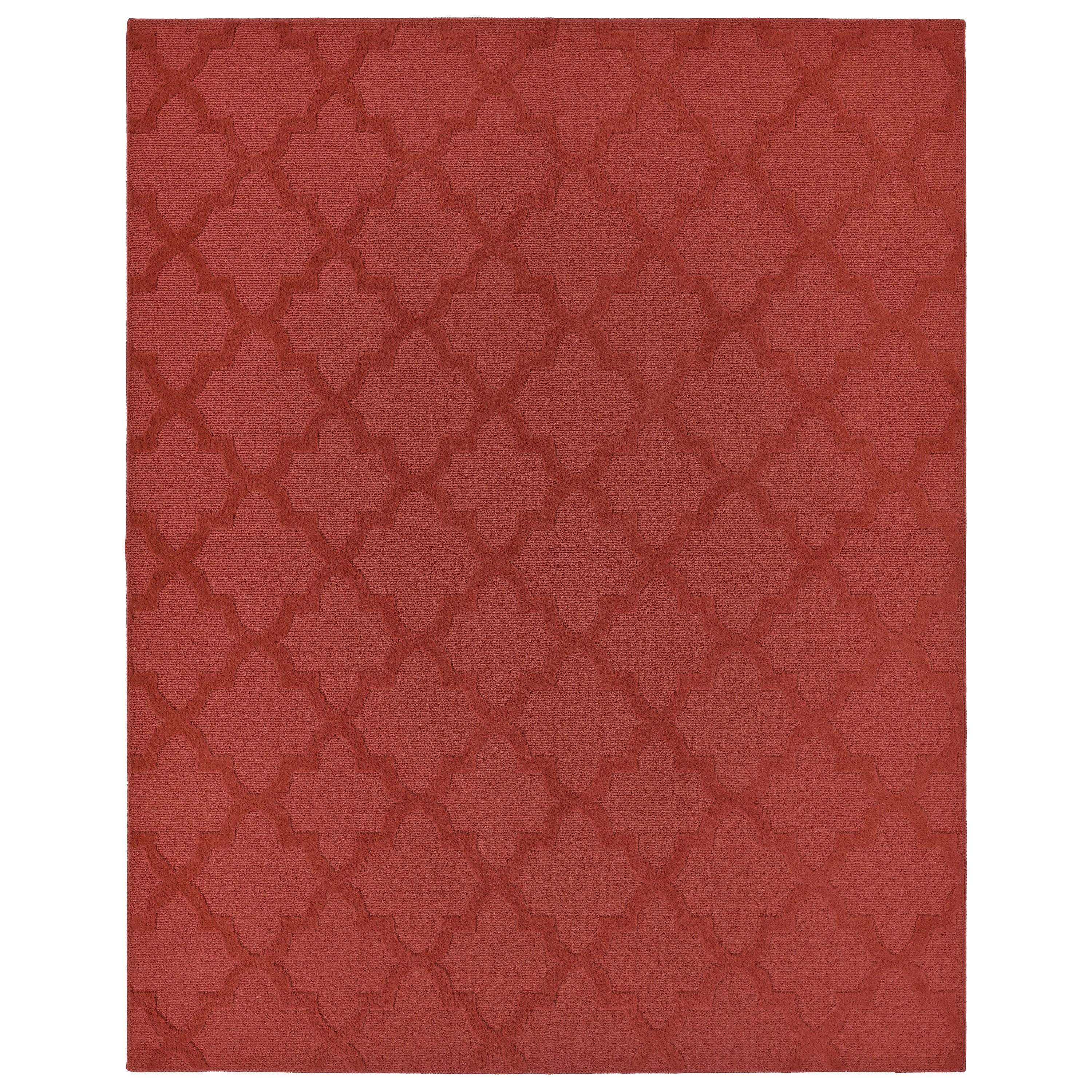 Garland Rug Quatro Polypropylene Chili Red Indoor Area Rug, 7'6" x 9'6"