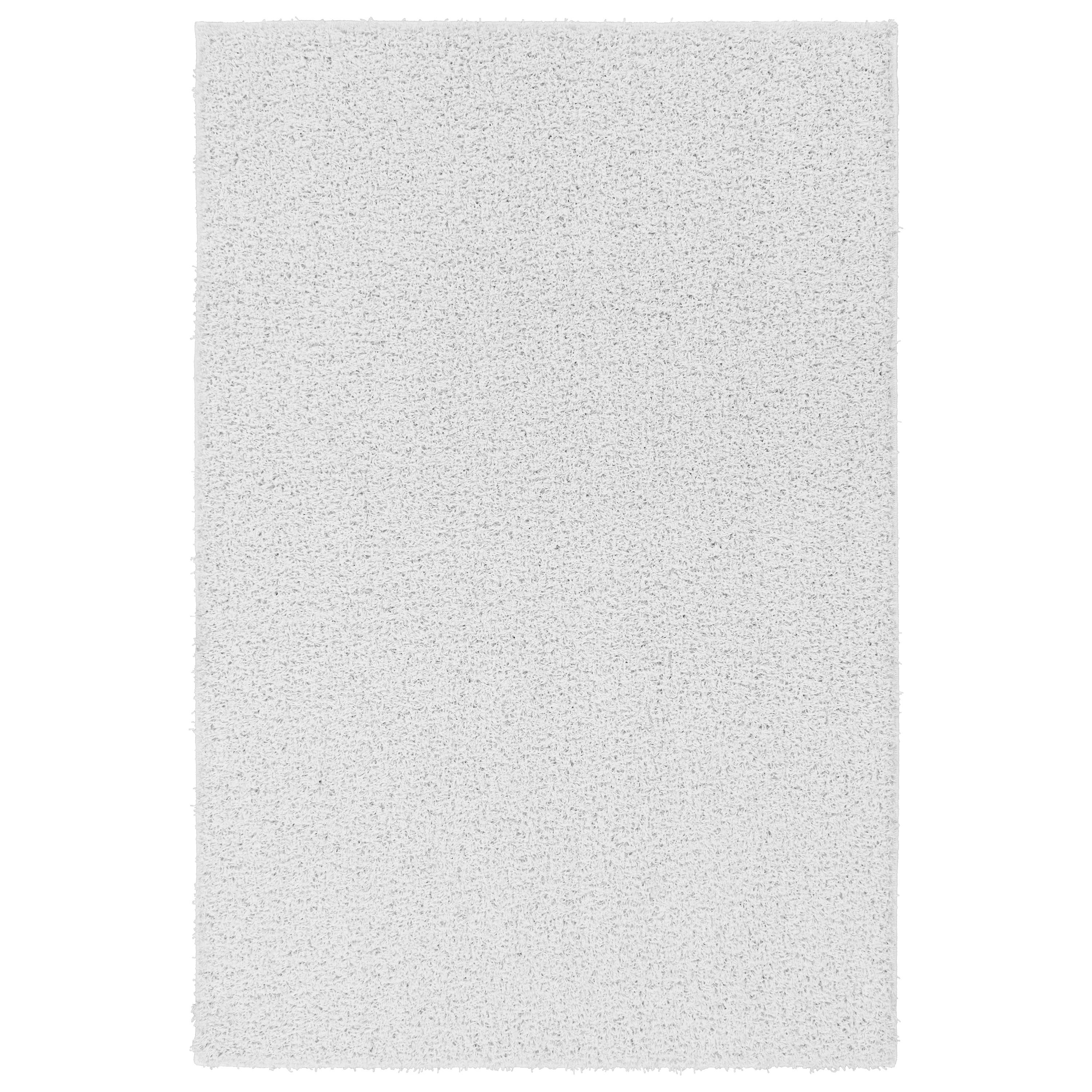 Plush White Tufted Shag Area Rug 9' x 12' with Non-Slip Backing