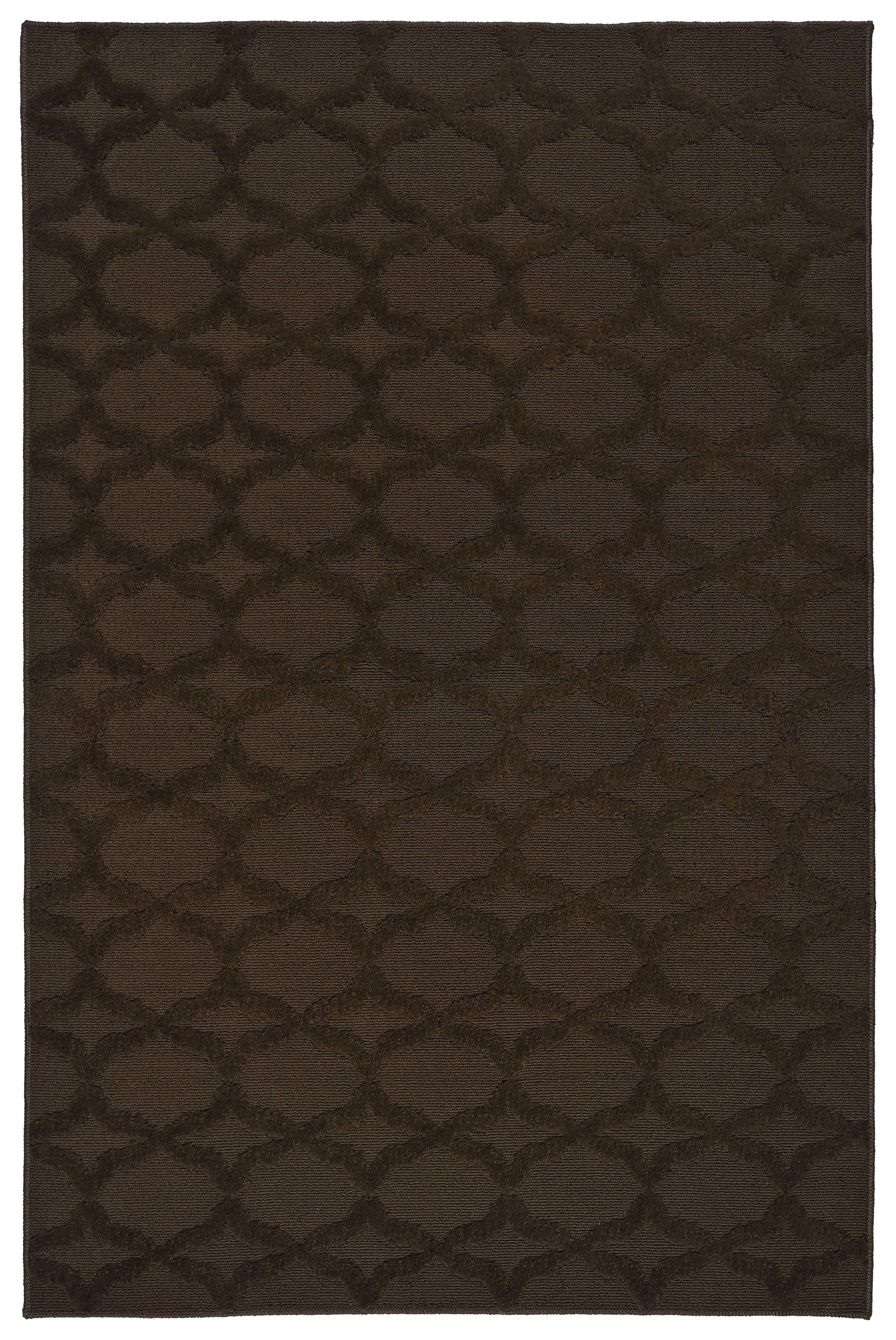 Mocha Trellis 5' x 7' Tufted Synthetic Area Rug