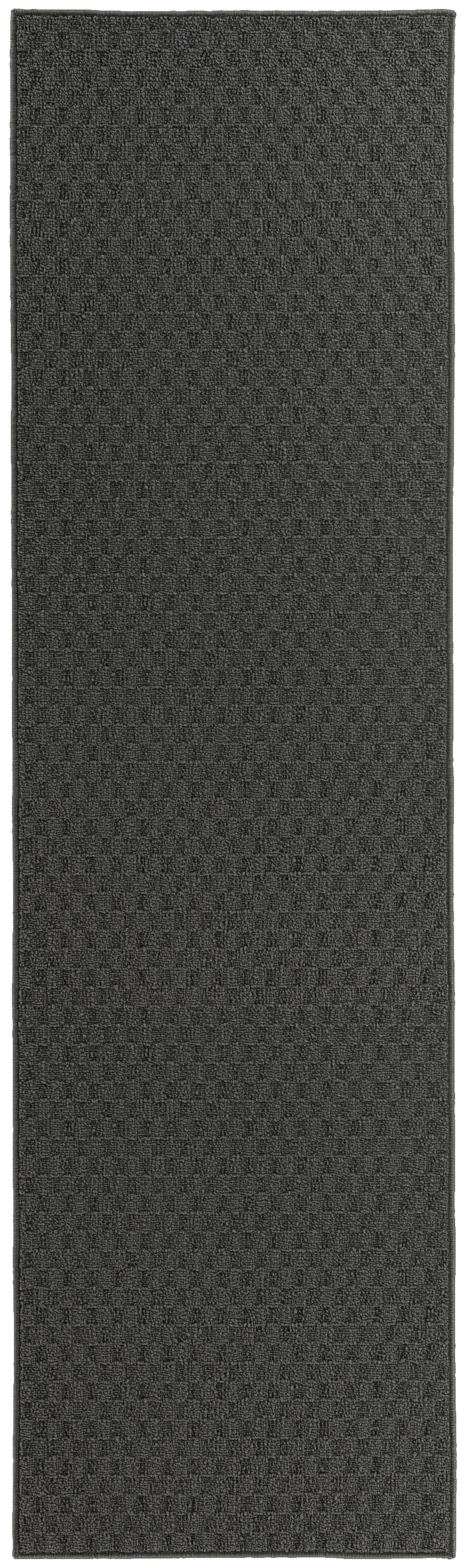 Cinder Gray Tufted Non-slip Runner Rug, 2' x 12'