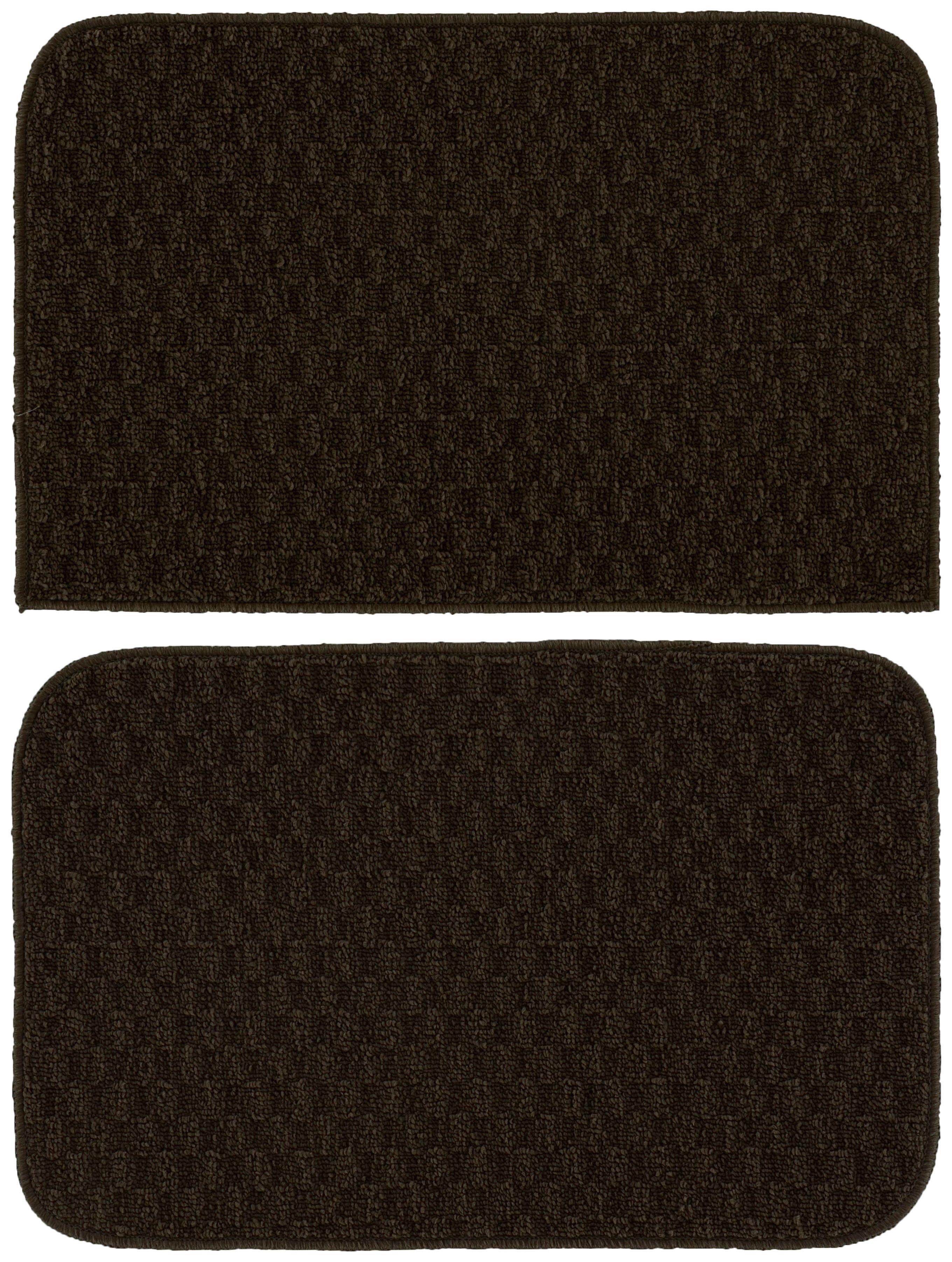 Garland Rug Town Square Mocha Kitchen Rug Set, 2 Piece Sliced Set (18"x28" Sliced, and 18"x28")